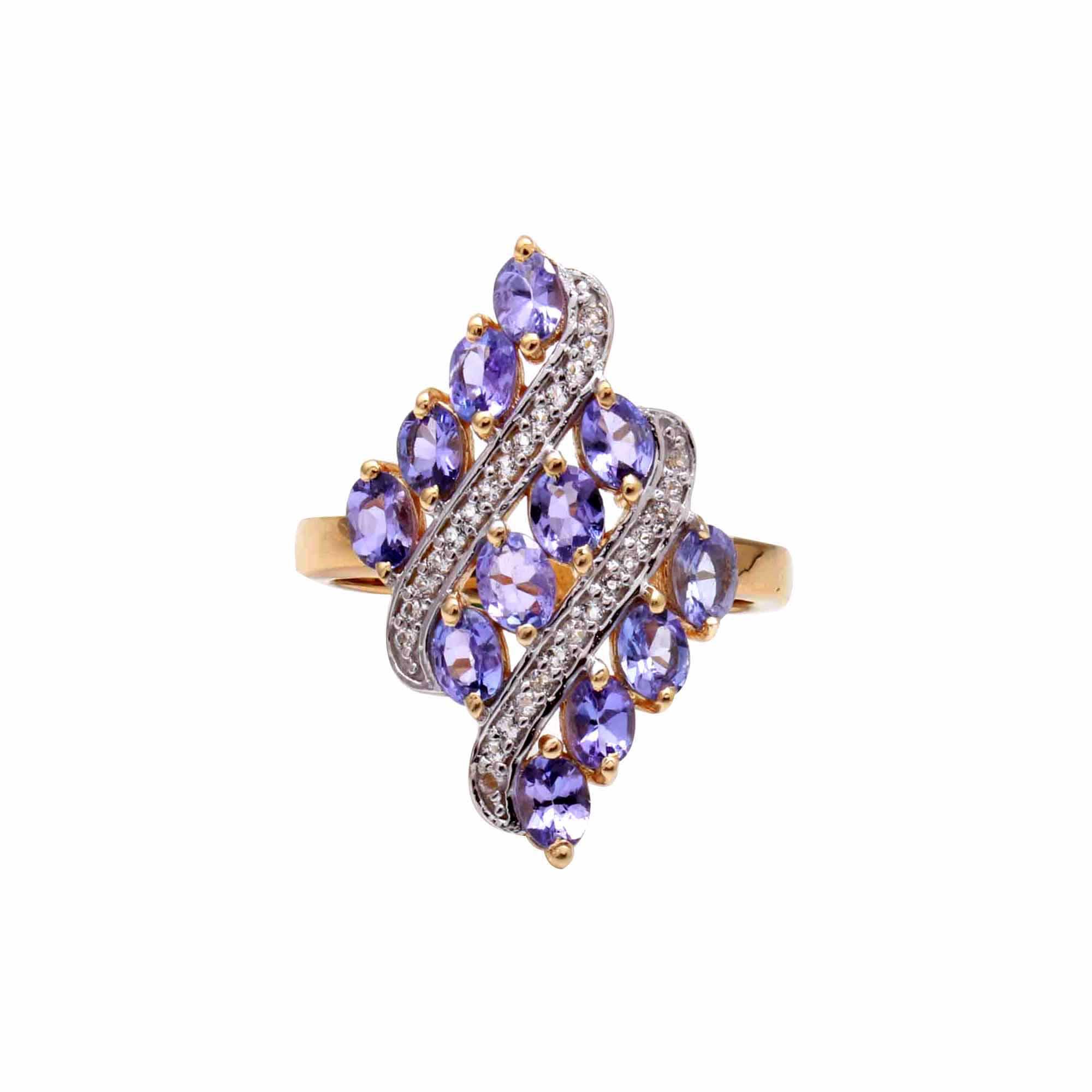 Tanzanite Cluster Cocktail Ring