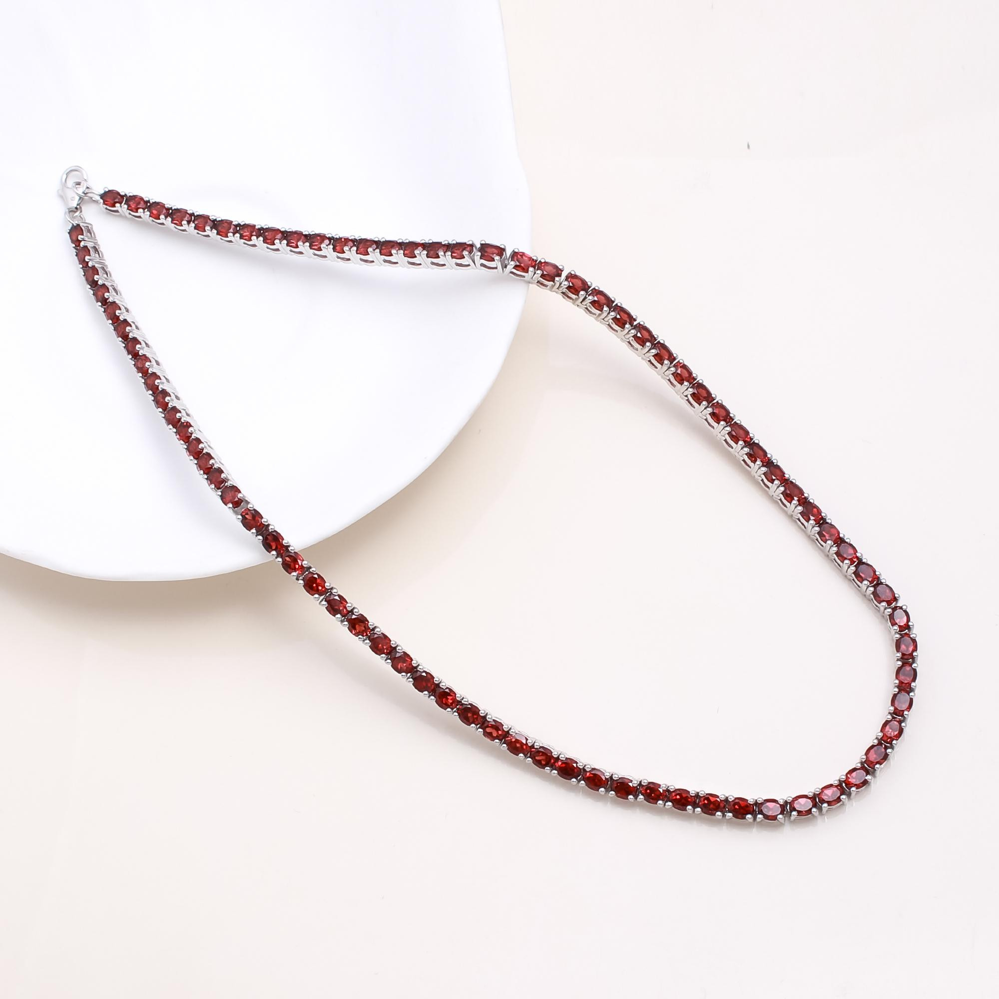 Red Garnet Tennis Necklace