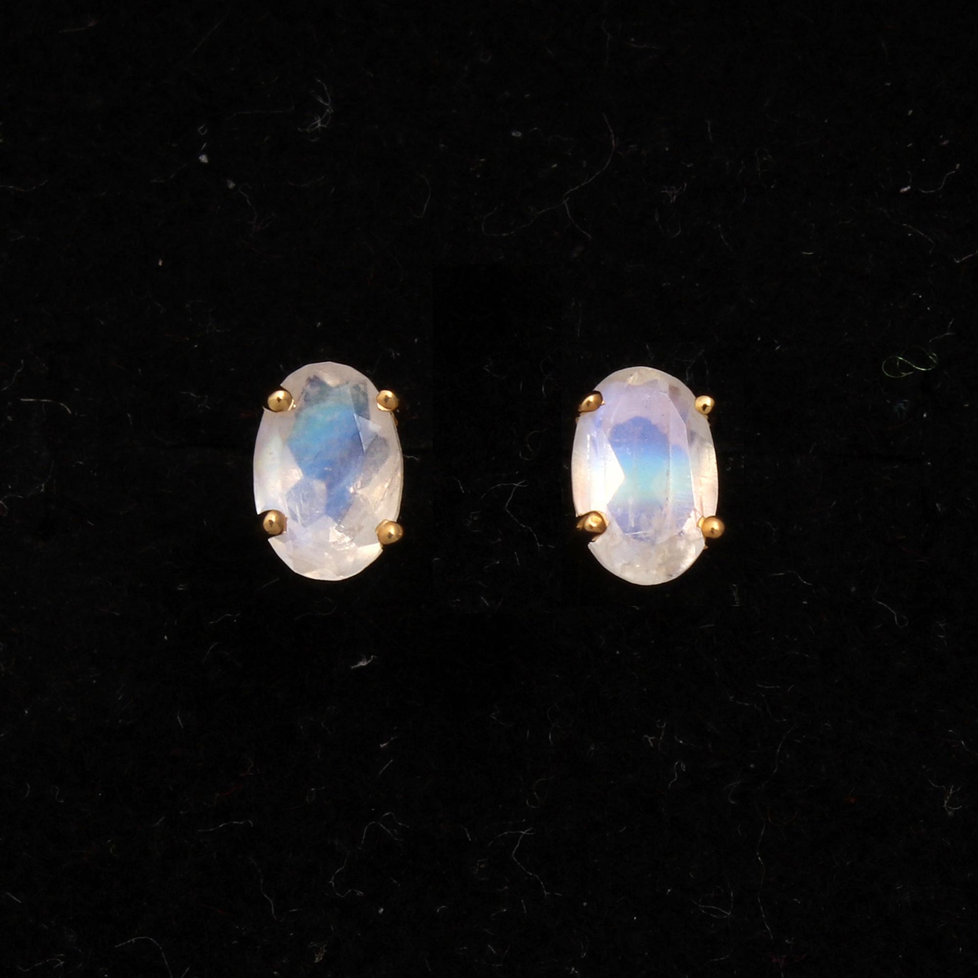 Rainbow Moonstone Studs Earrings