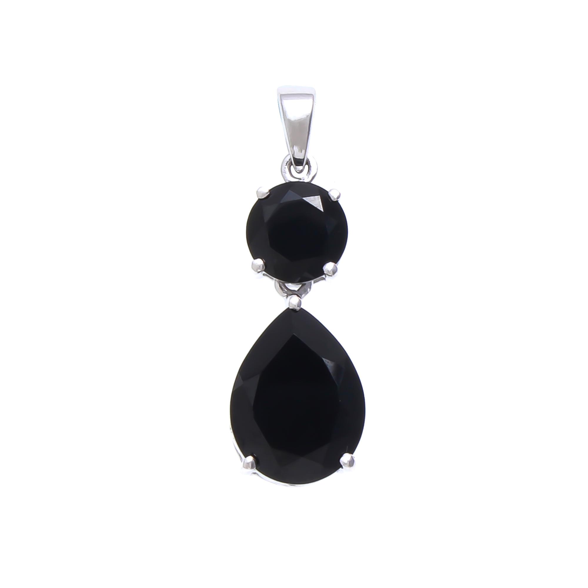 Natural Black Diamond Drop Pendant