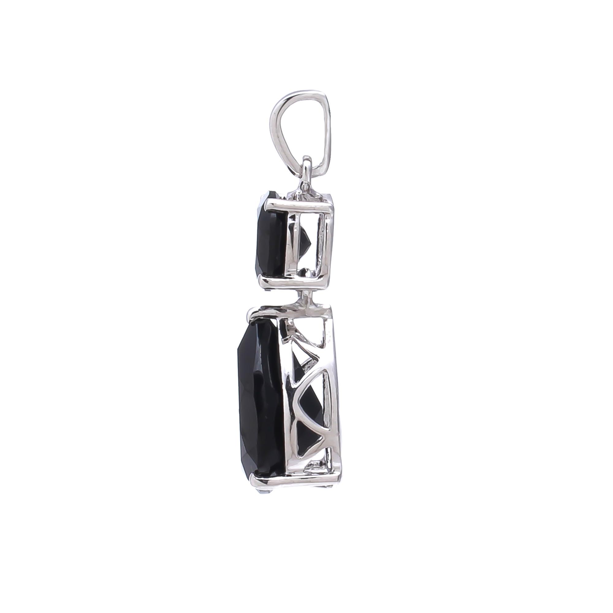 Natural Black Diamond Drop Pendant