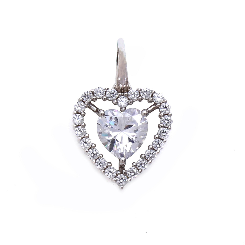 Image of Heart Shape Lab Grown Diamond Pendant