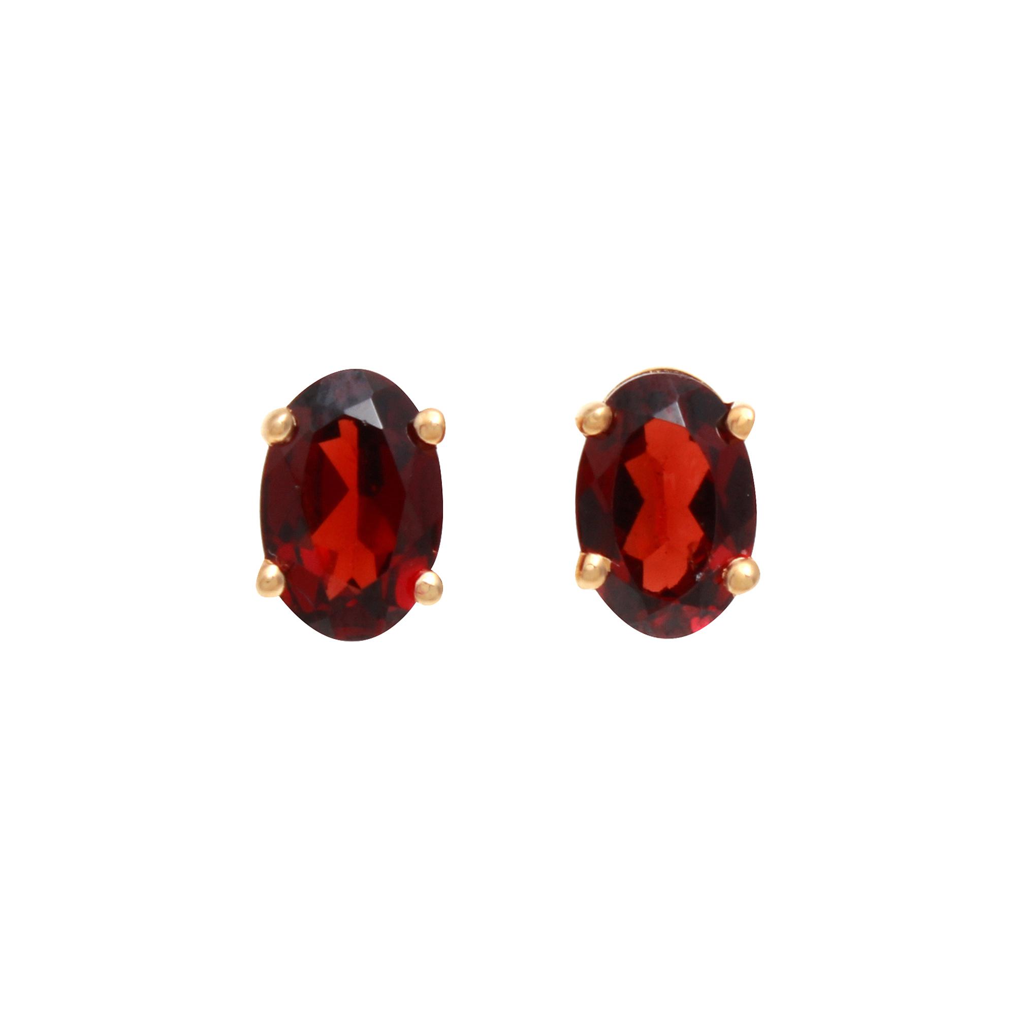 Red Garnet Studs Earrings