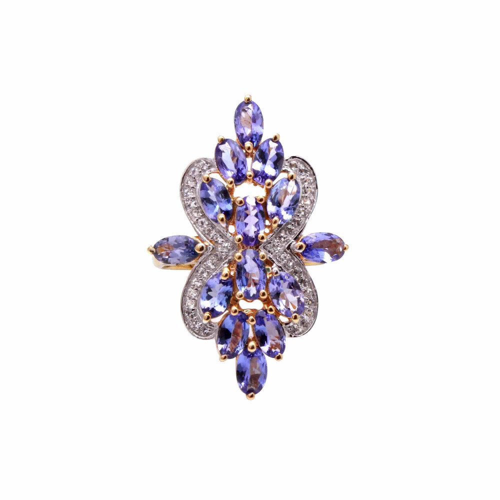 Image of Big and Bold Tanzanite Cluster Ring