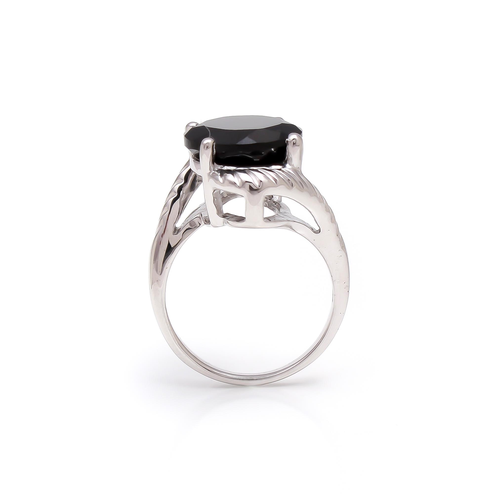 Natural Black Diamond Solitaire Ring