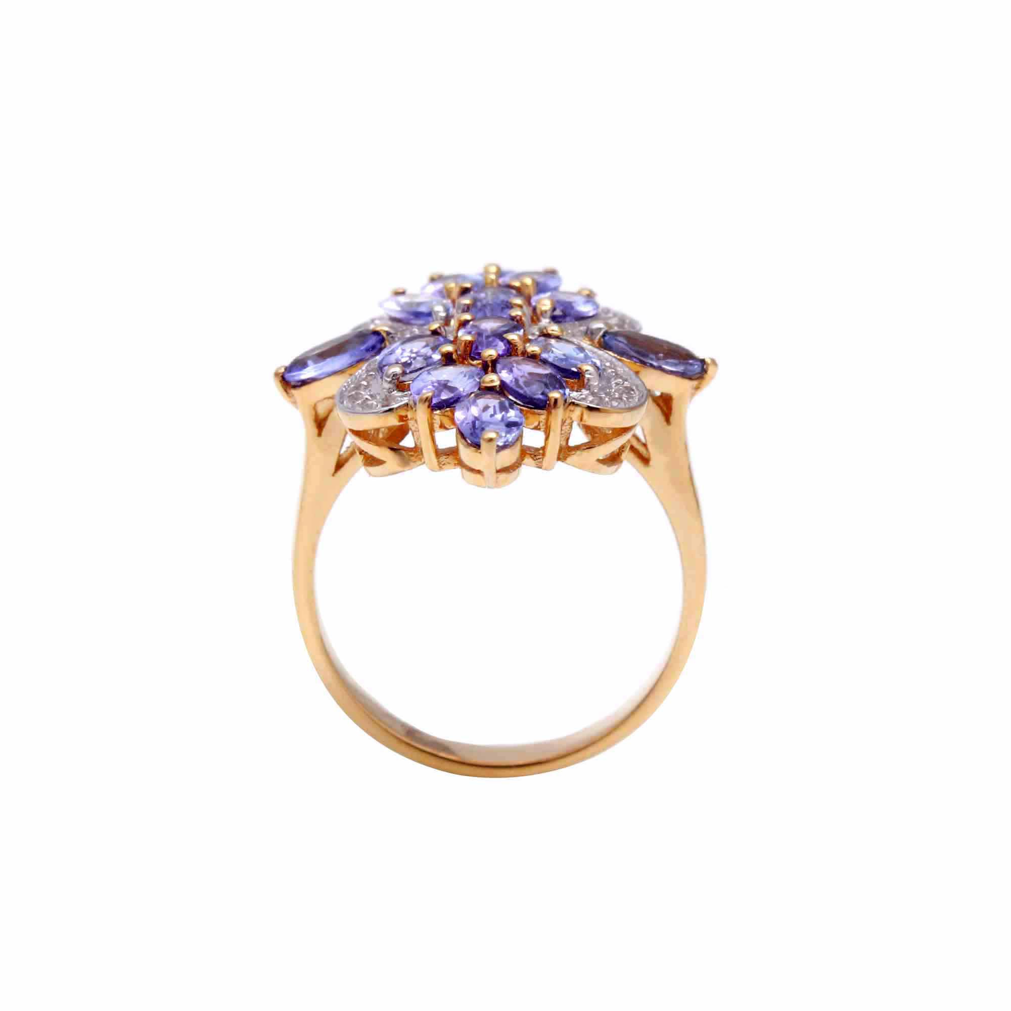 Big and Bold Tanzanite Cluster Ring