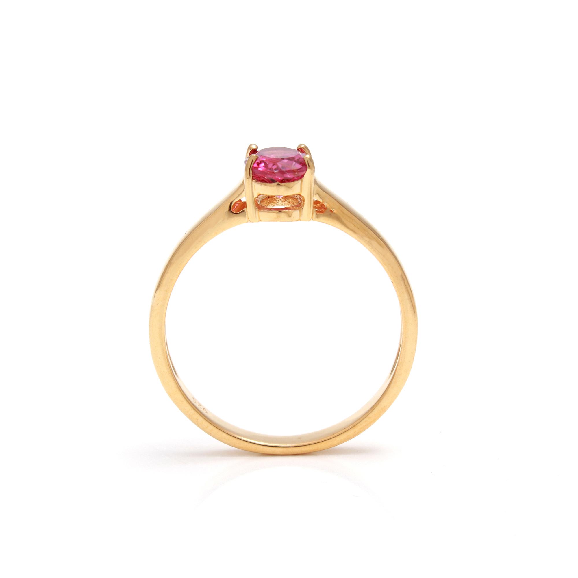 Rubellite Solitaire Ring