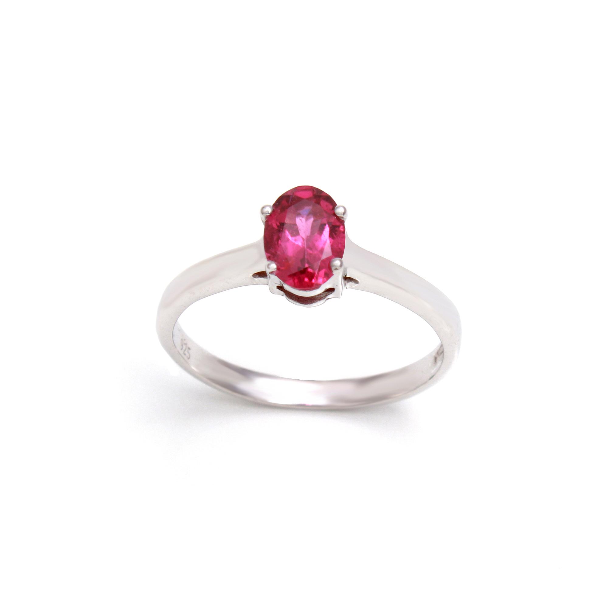 Rubellite Solitaire Ring