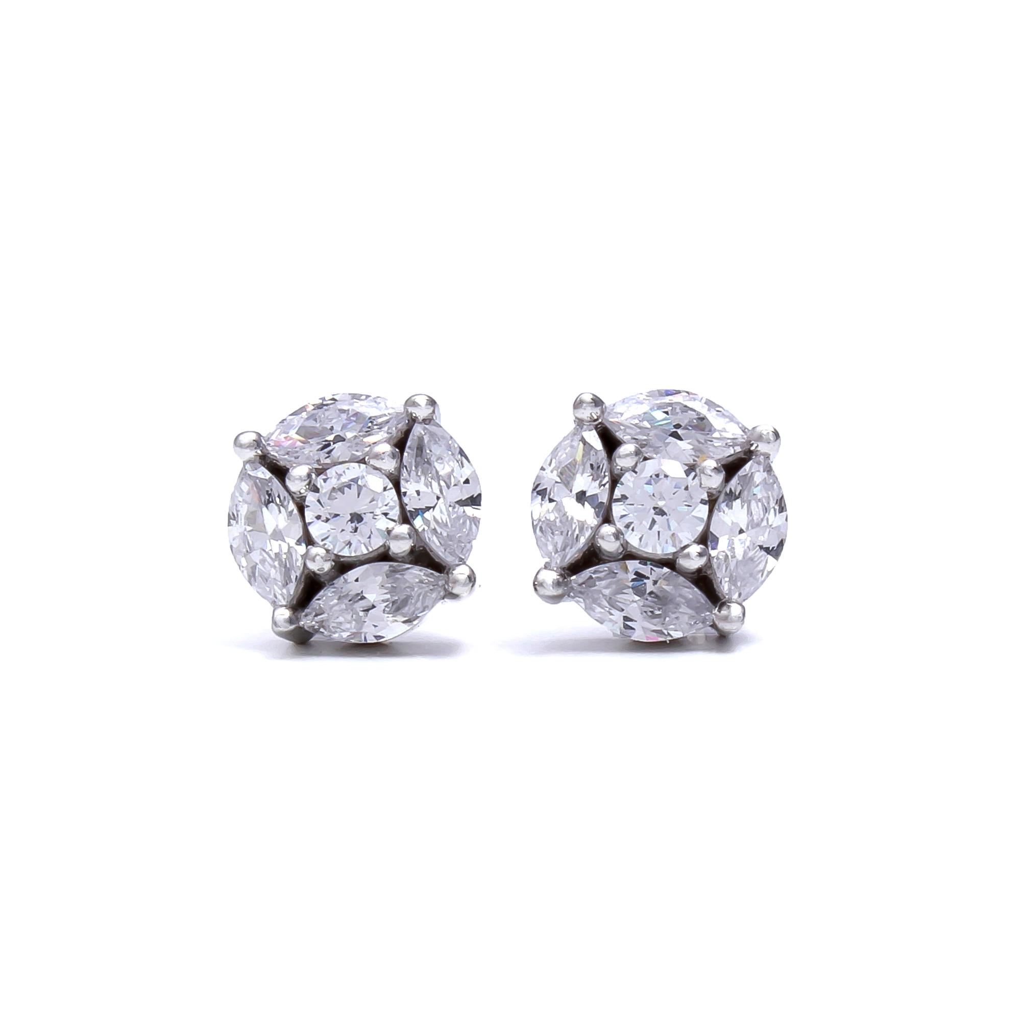 Fancy Cut Lab Grown Diamonds Earrings