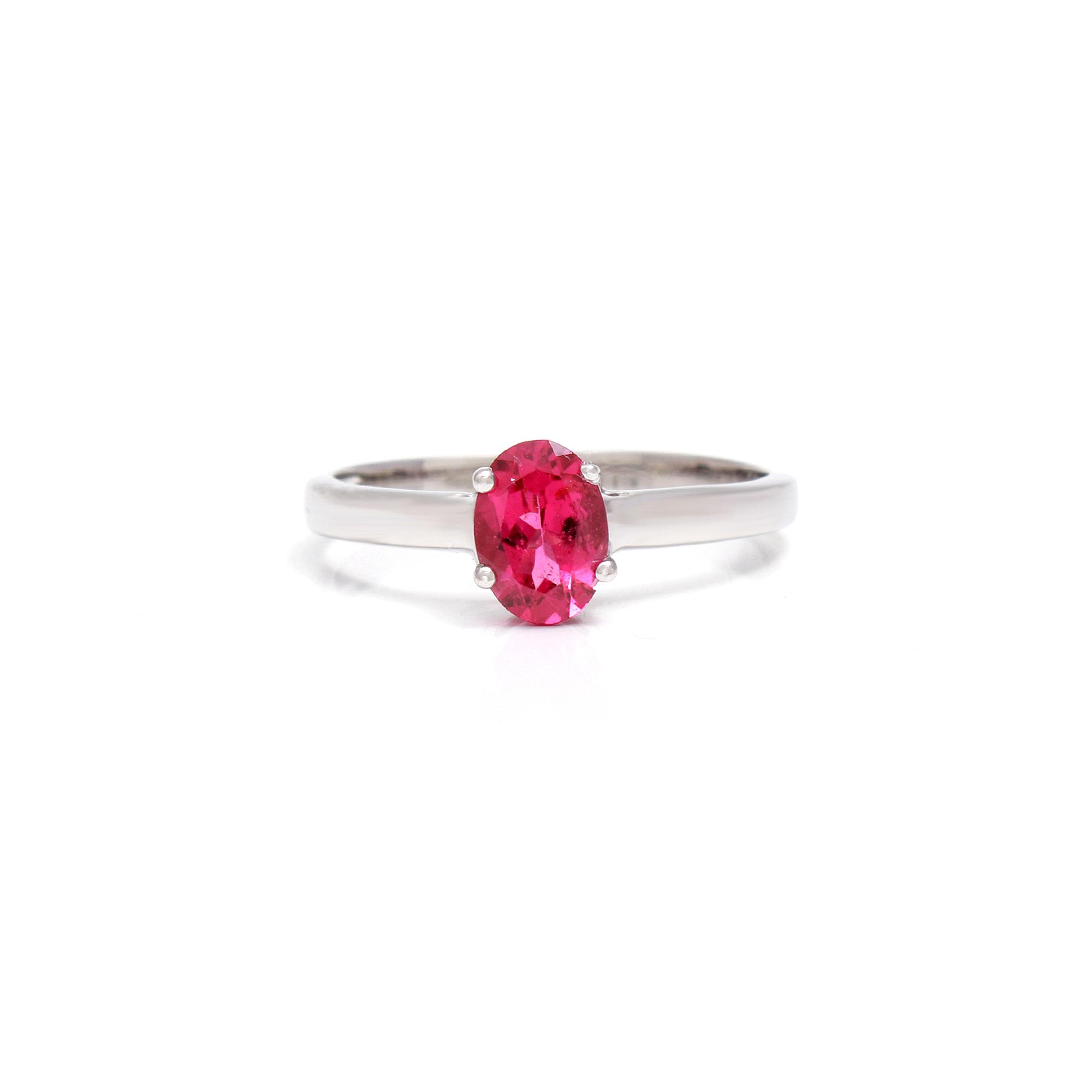 Rubellite Solitaire Ring