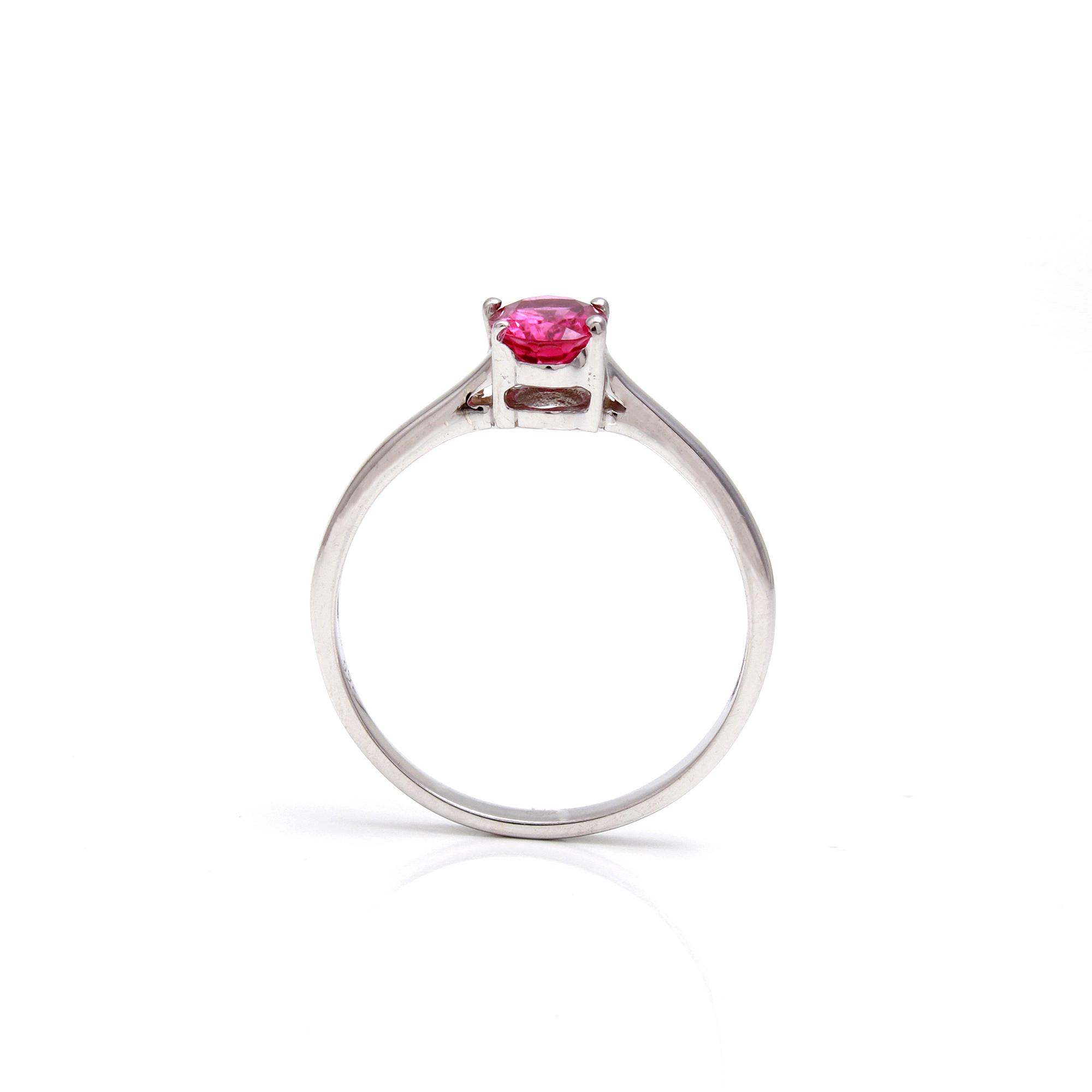 Rubellite Solitaire Ring