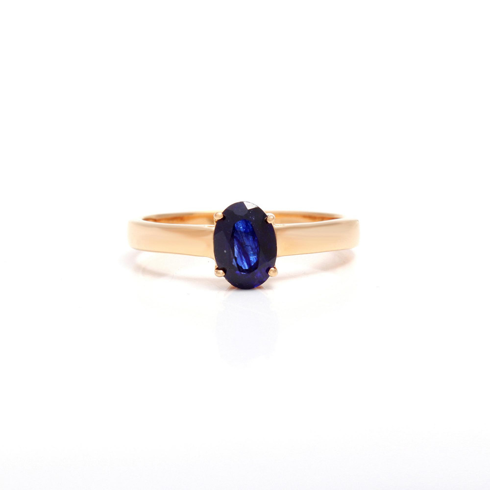 Image of Blue Sapphire Solitaire Ring