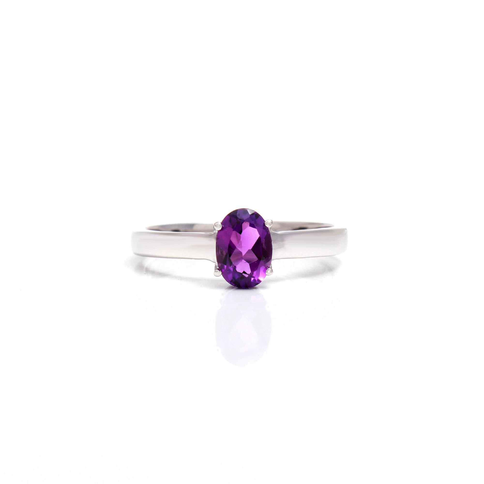 Amethyst Solitaire Ring