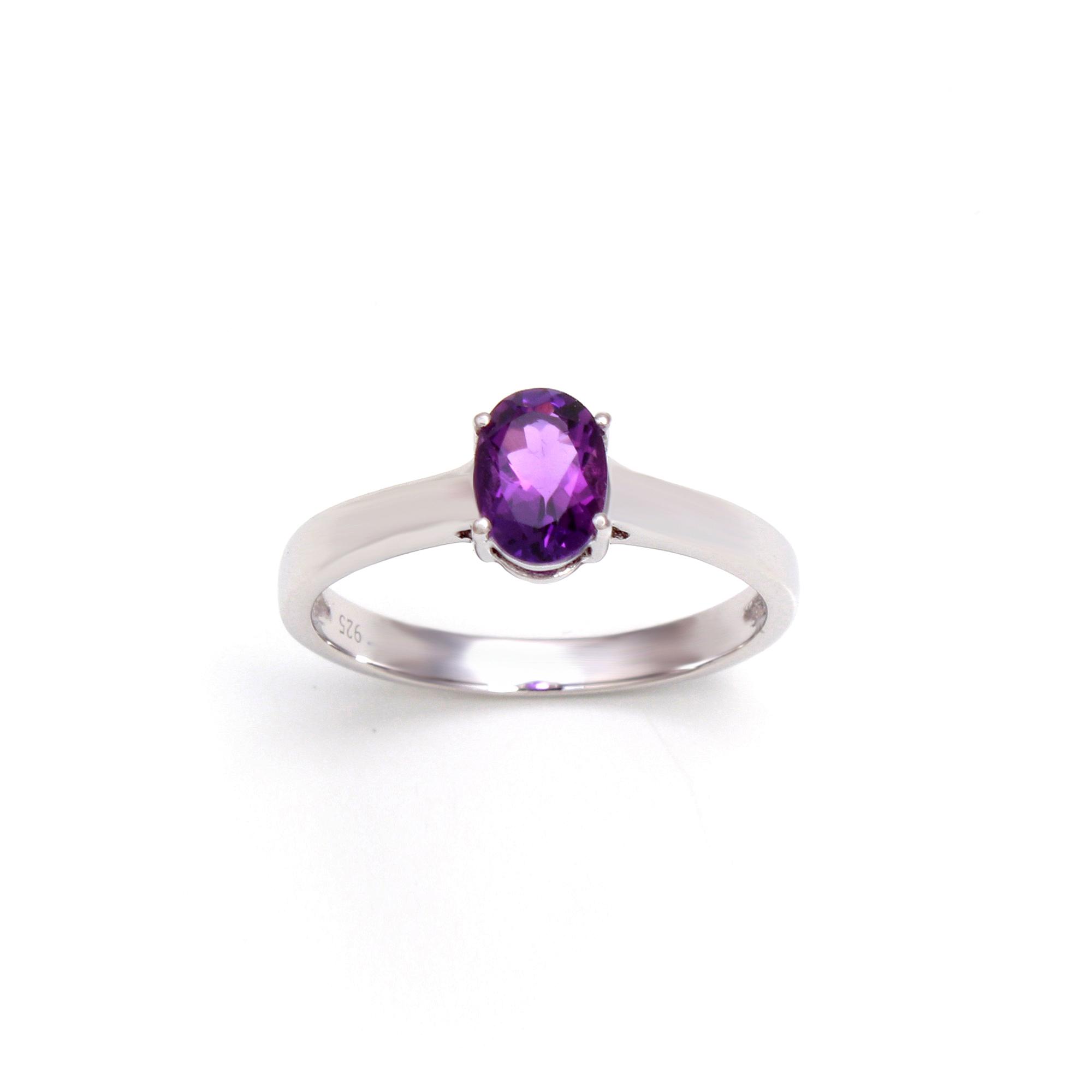 Amethyst Solitaire Ring