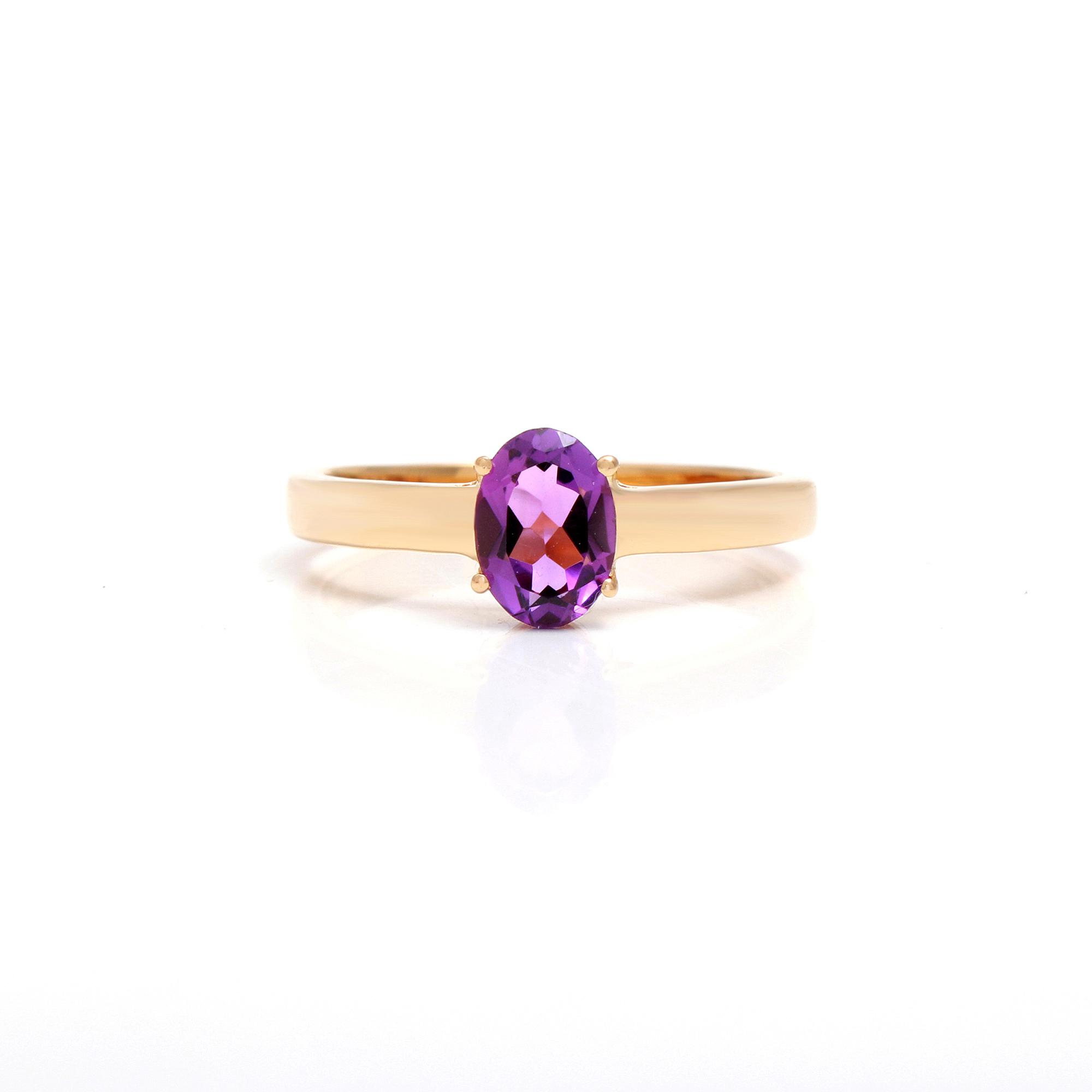 Amethyst Solitaire Ring