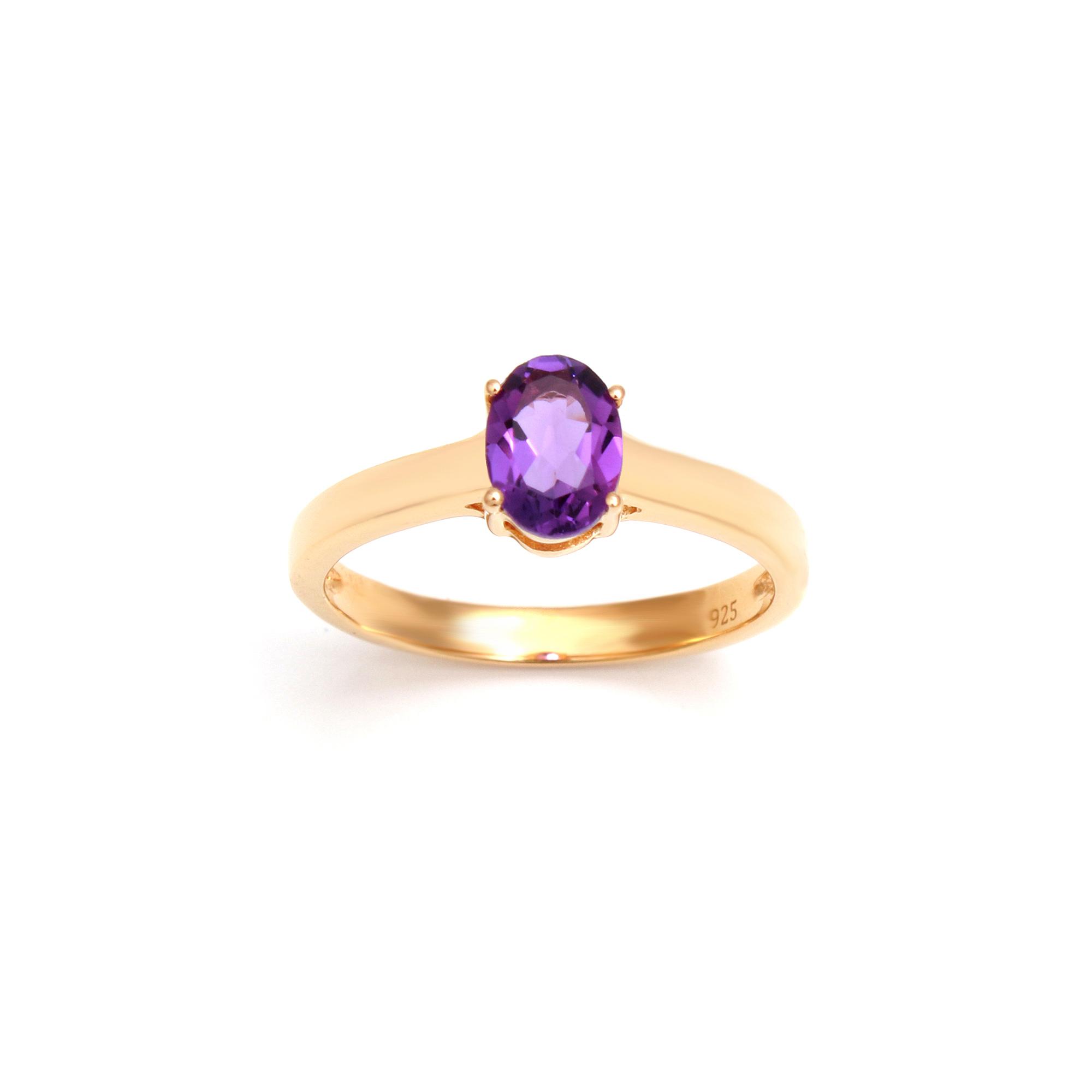 Amethyst Solitaire Ring