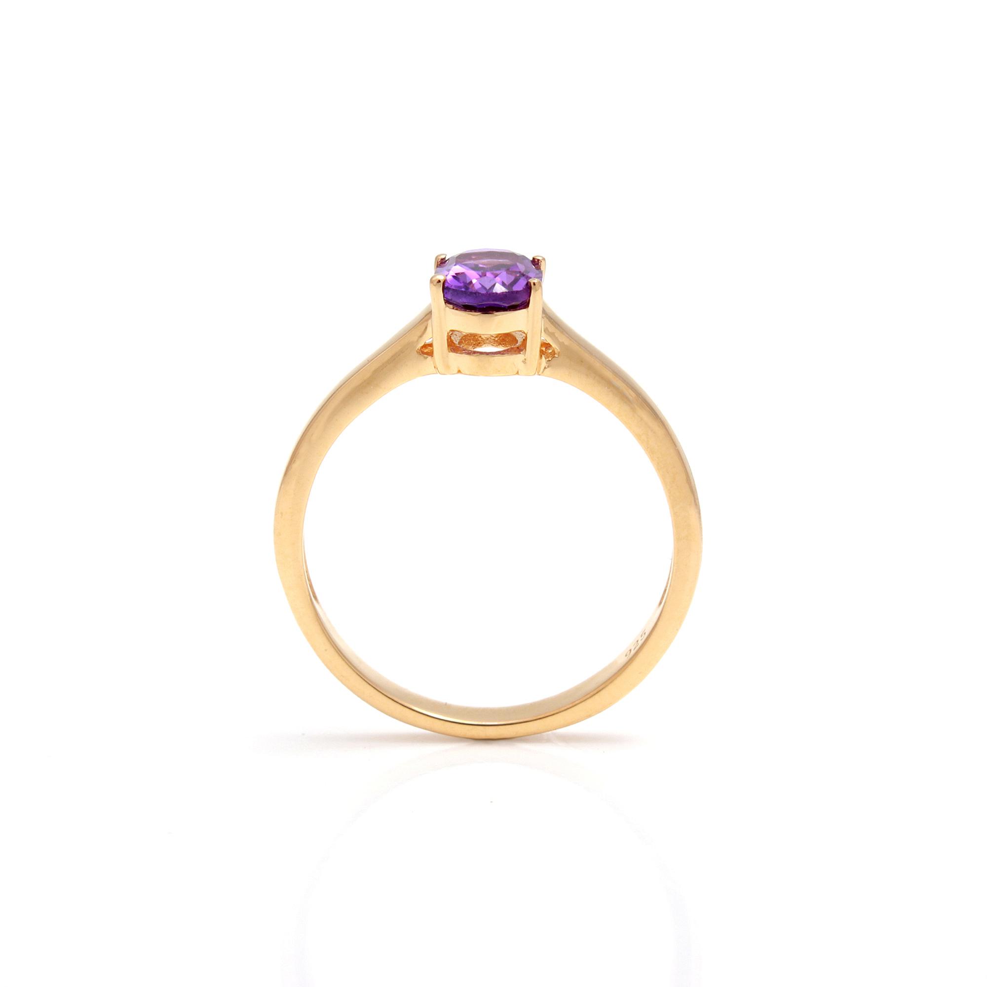 Amethyst Solitaire Ring