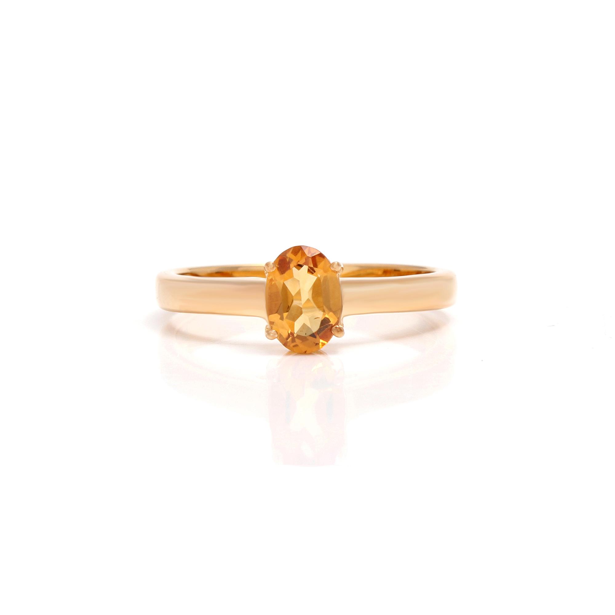 Spessartite Garnet Solitaire Ring