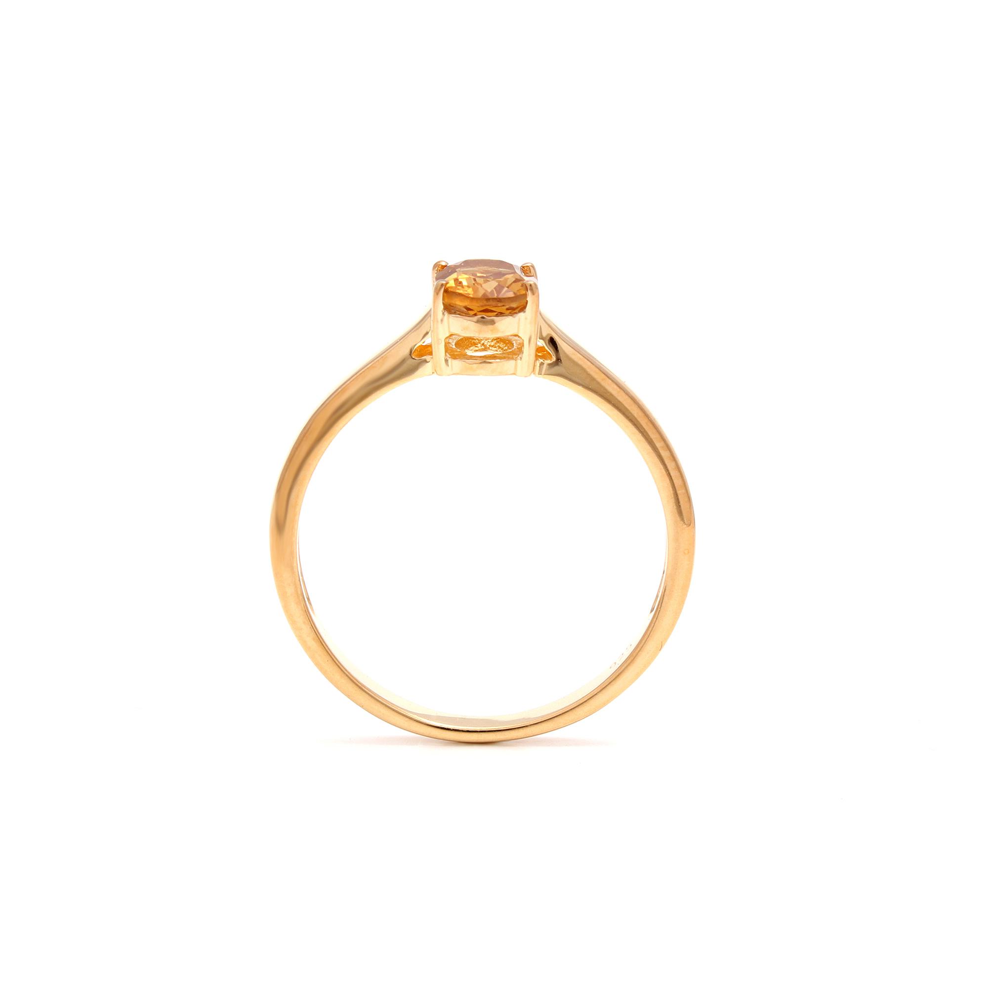 Spessartite Garnet Solitaire Ring