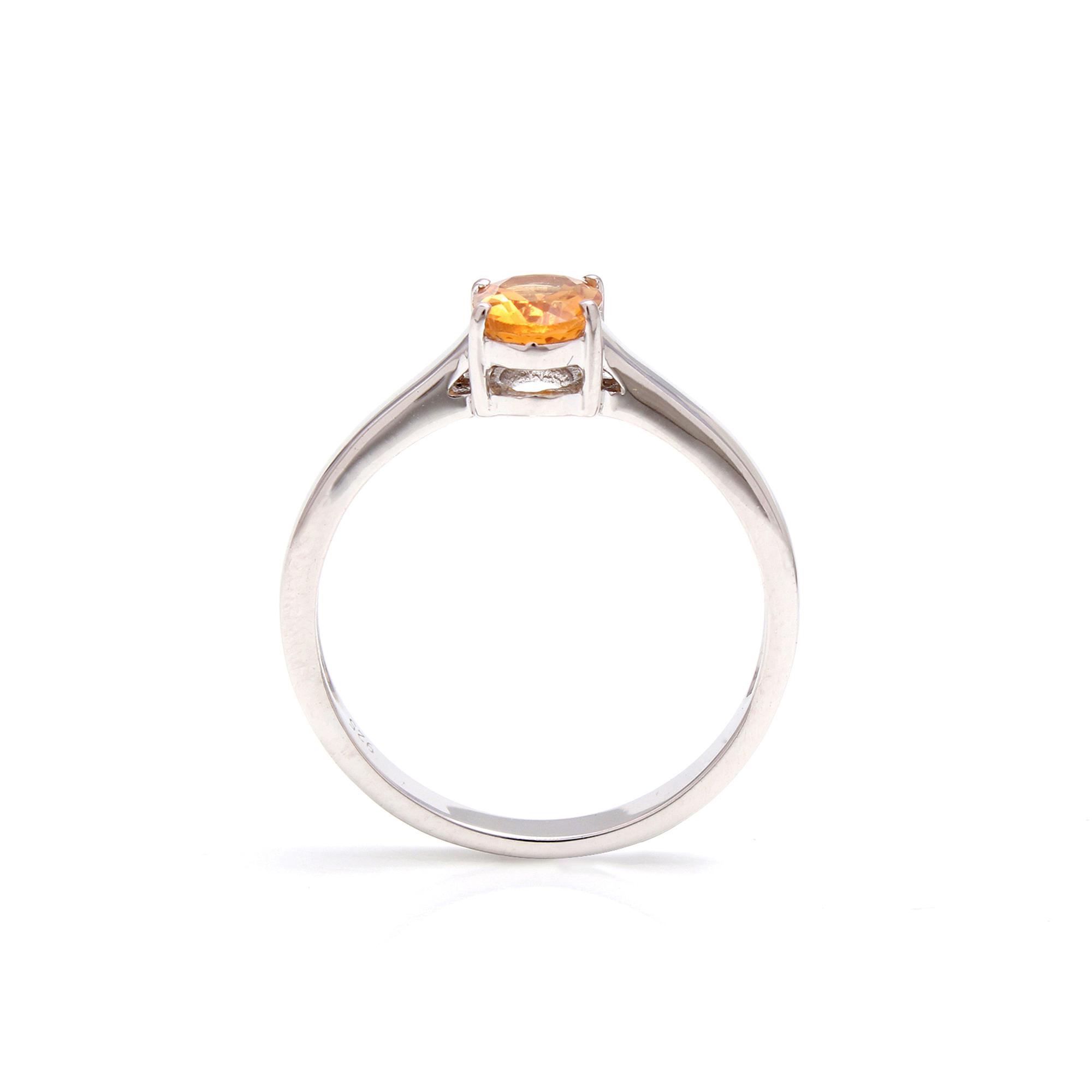 Spessartite Garnet Solitaire Ring