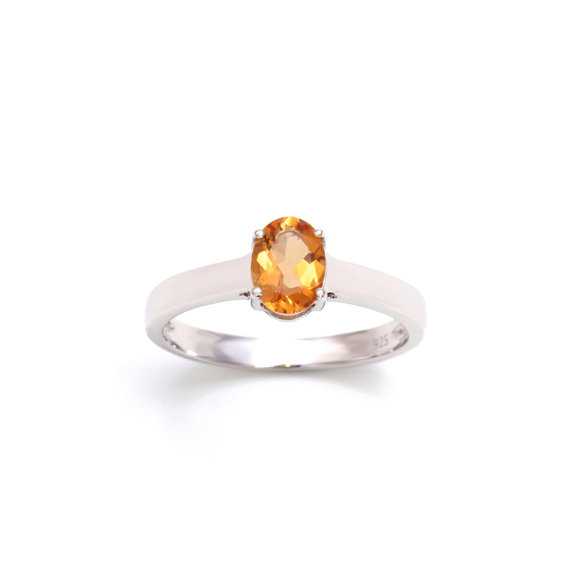 Spessartite Garnet Solitaire Ring