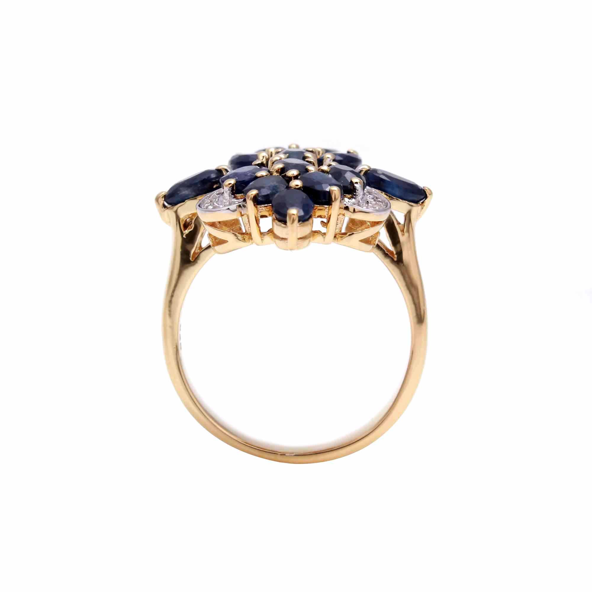Blue Sapphire Cluster Ring