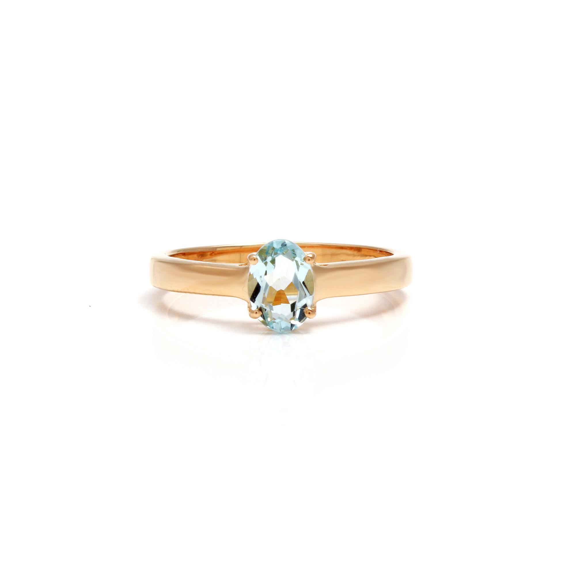 Aquamarine Solitaire Ring