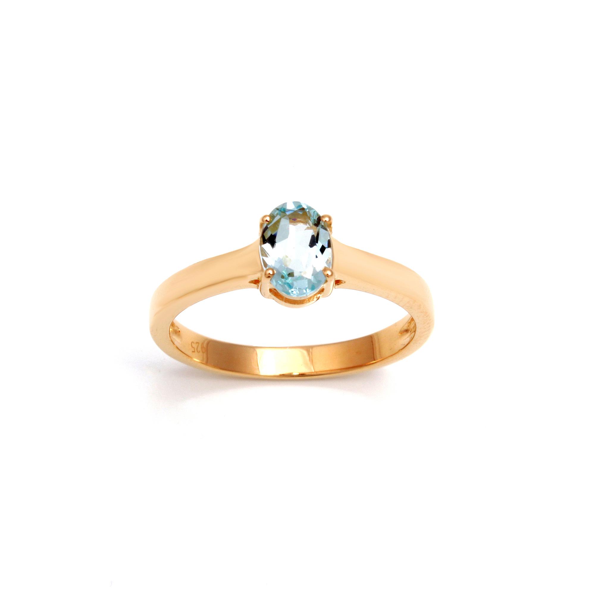 Aquamarine Solitaire Ring