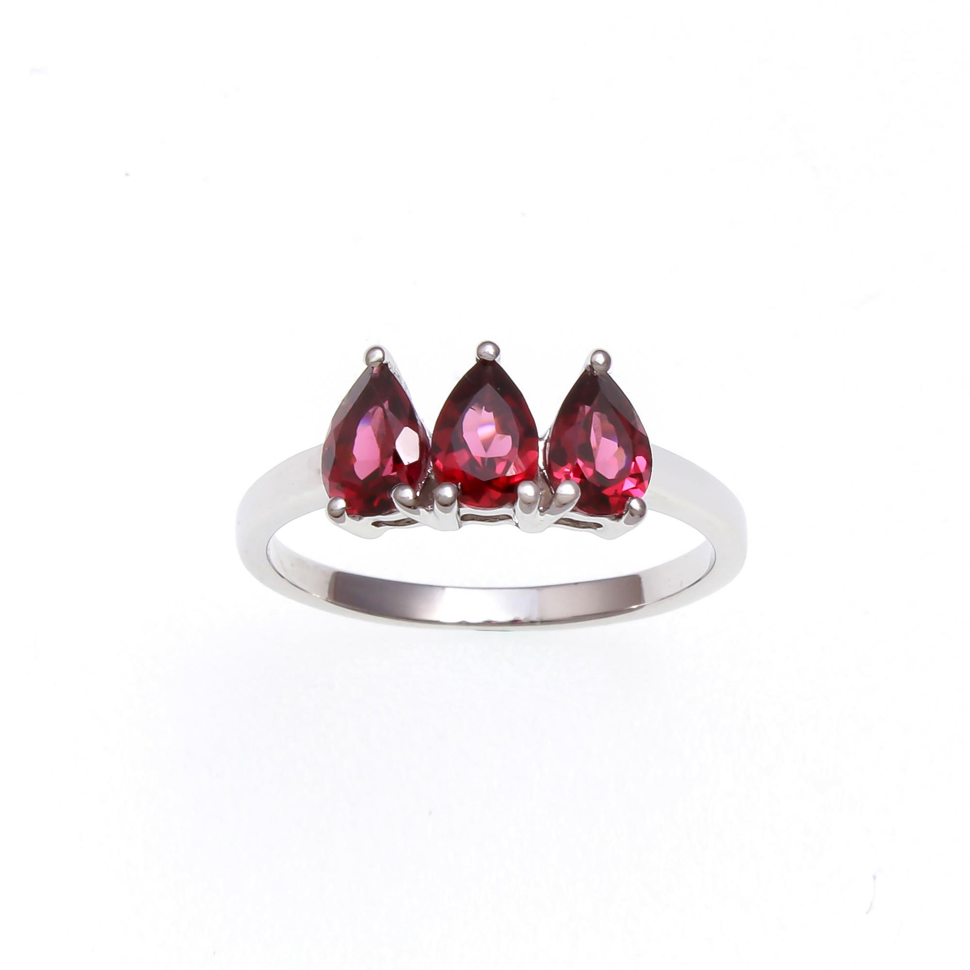 Red Garnet Trilogy Ring