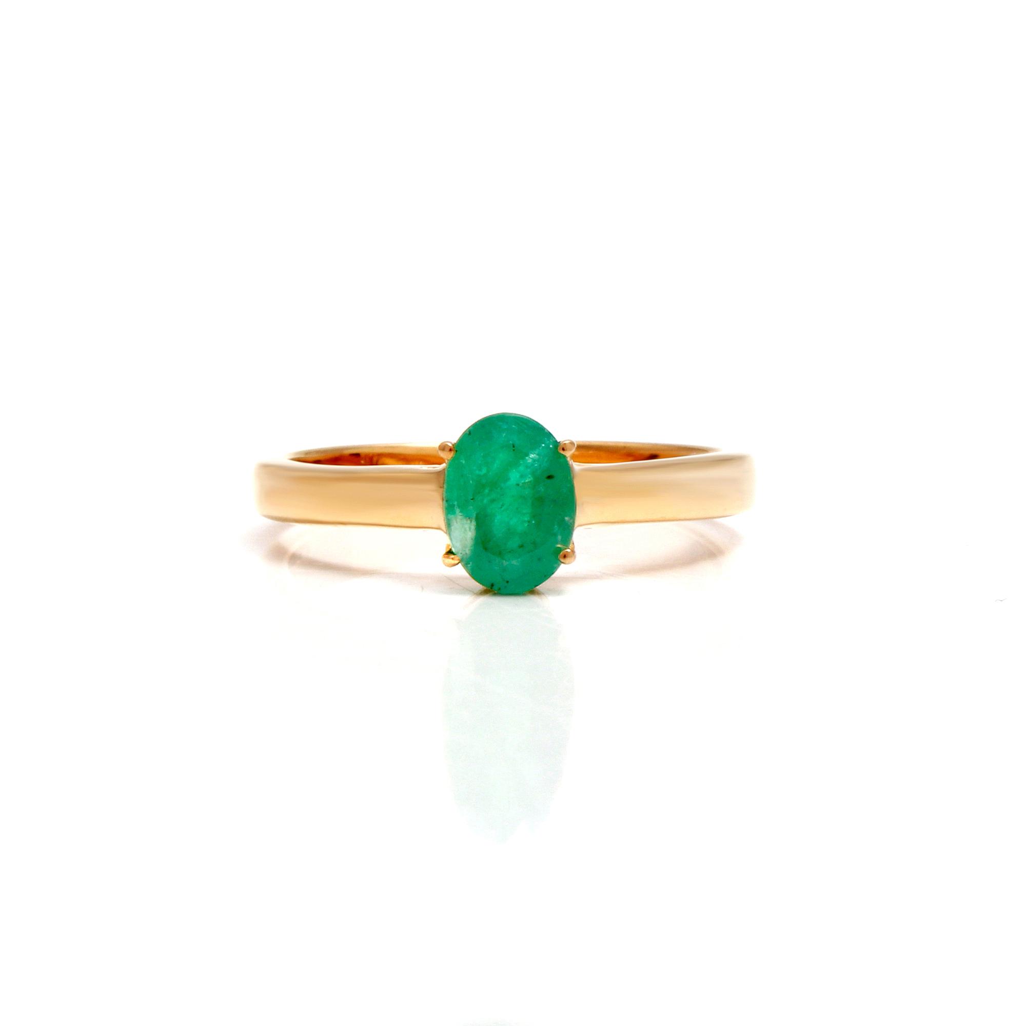 Zambian Emerald Solitaire Ring