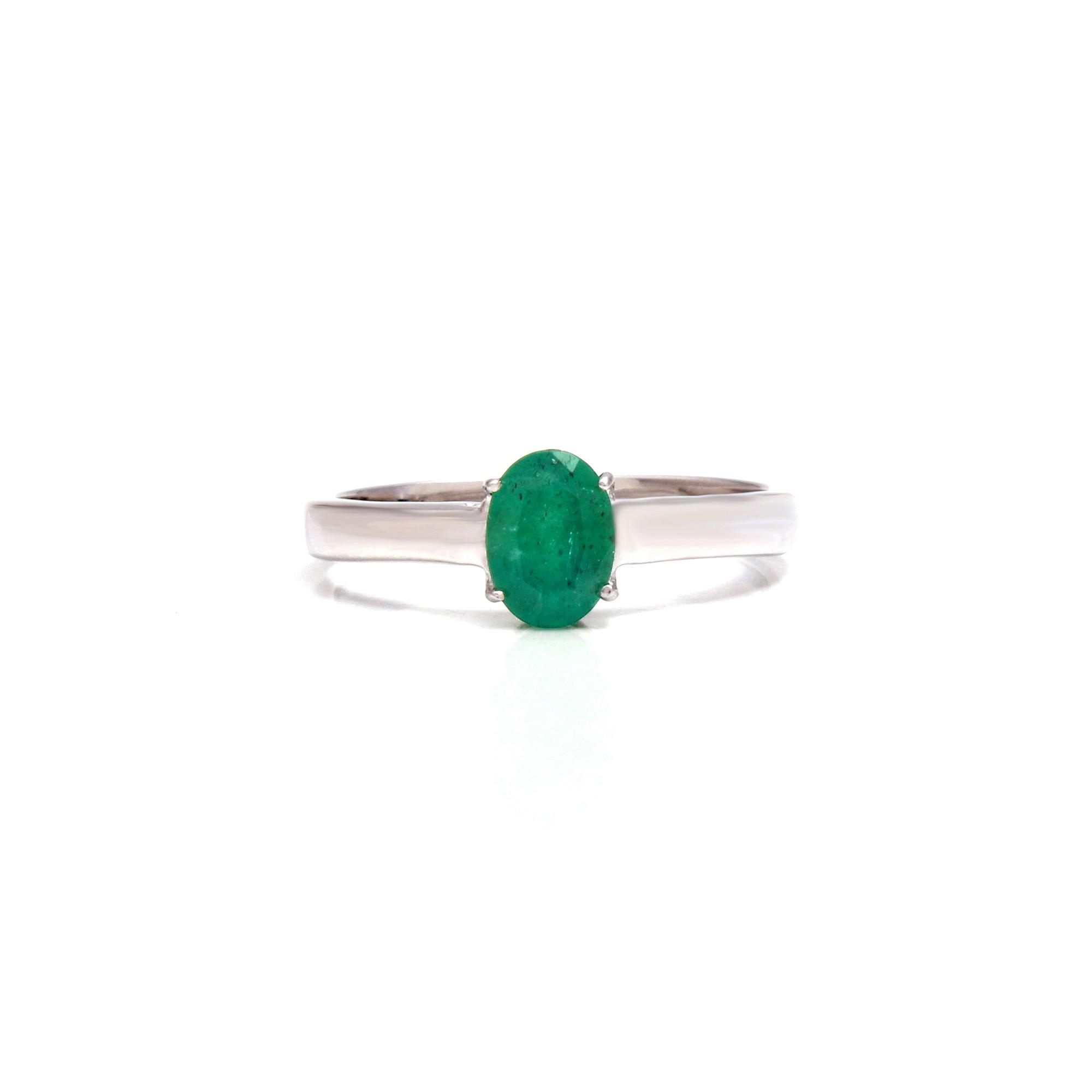 Zambian Emerald Solitaire Ring