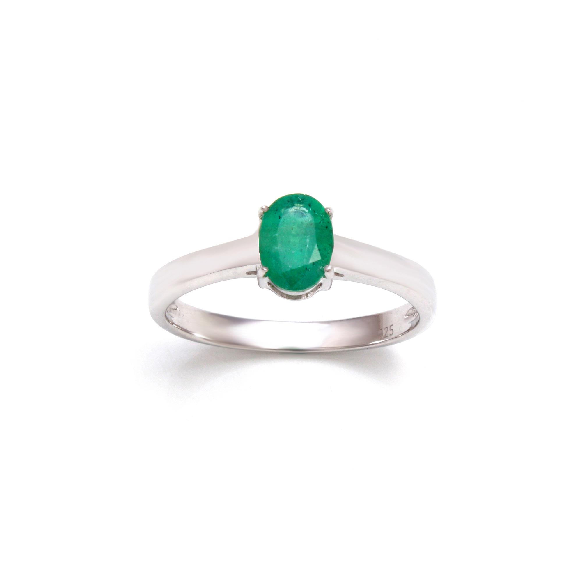 Zambian Emerald Solitaire Ring