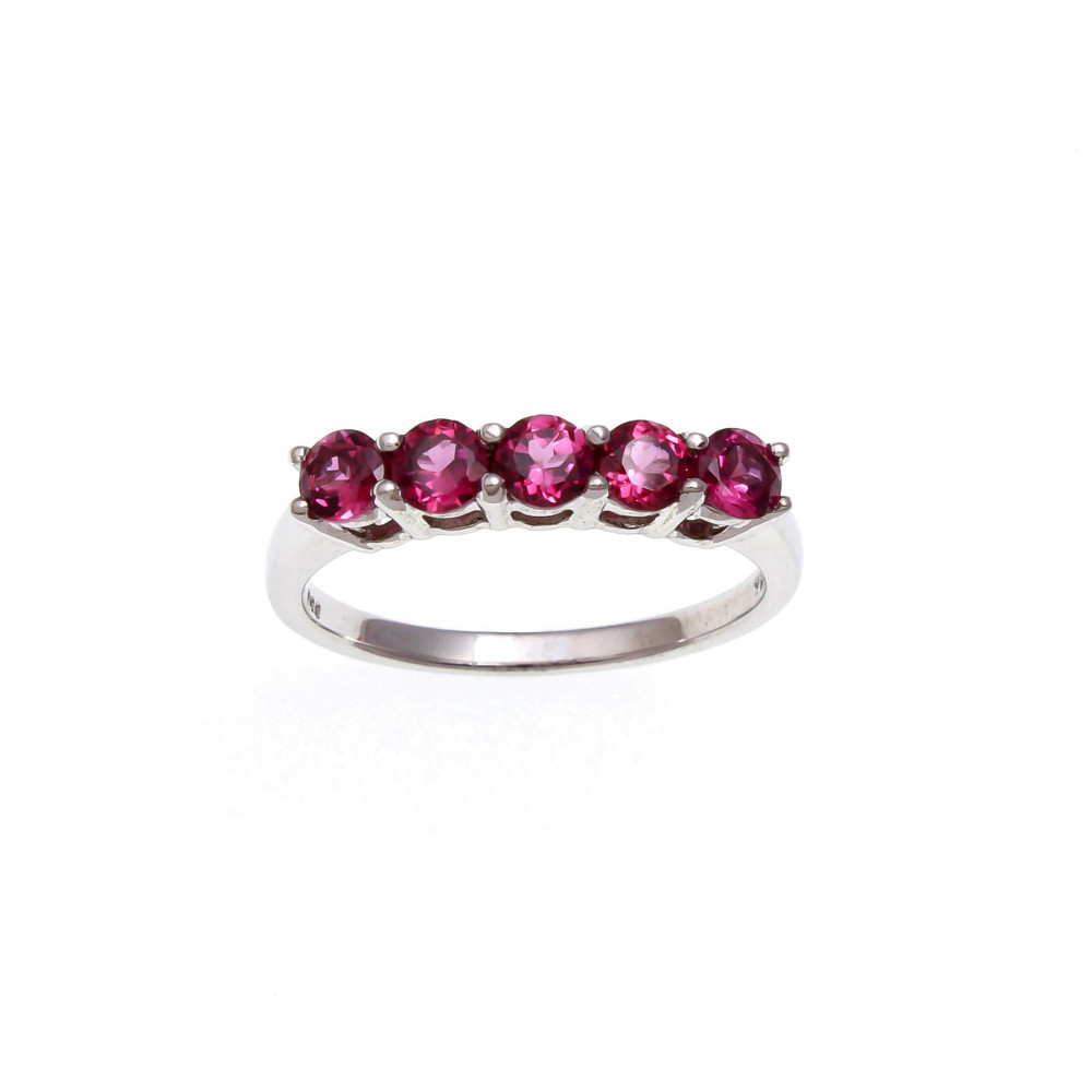Image of 5 Stone Rhodolite Garnet Band