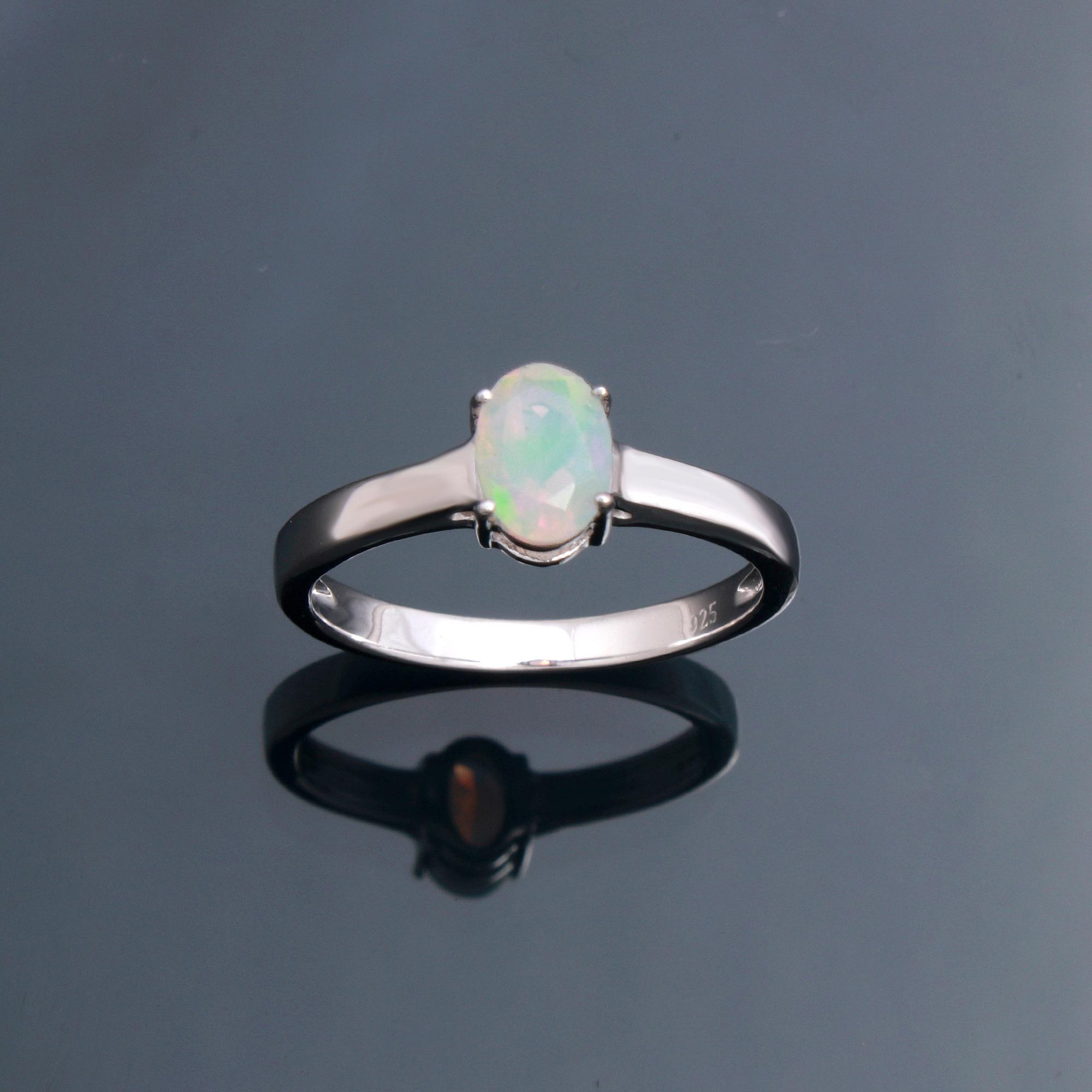 Ethiopian Opal Solitaire Ring