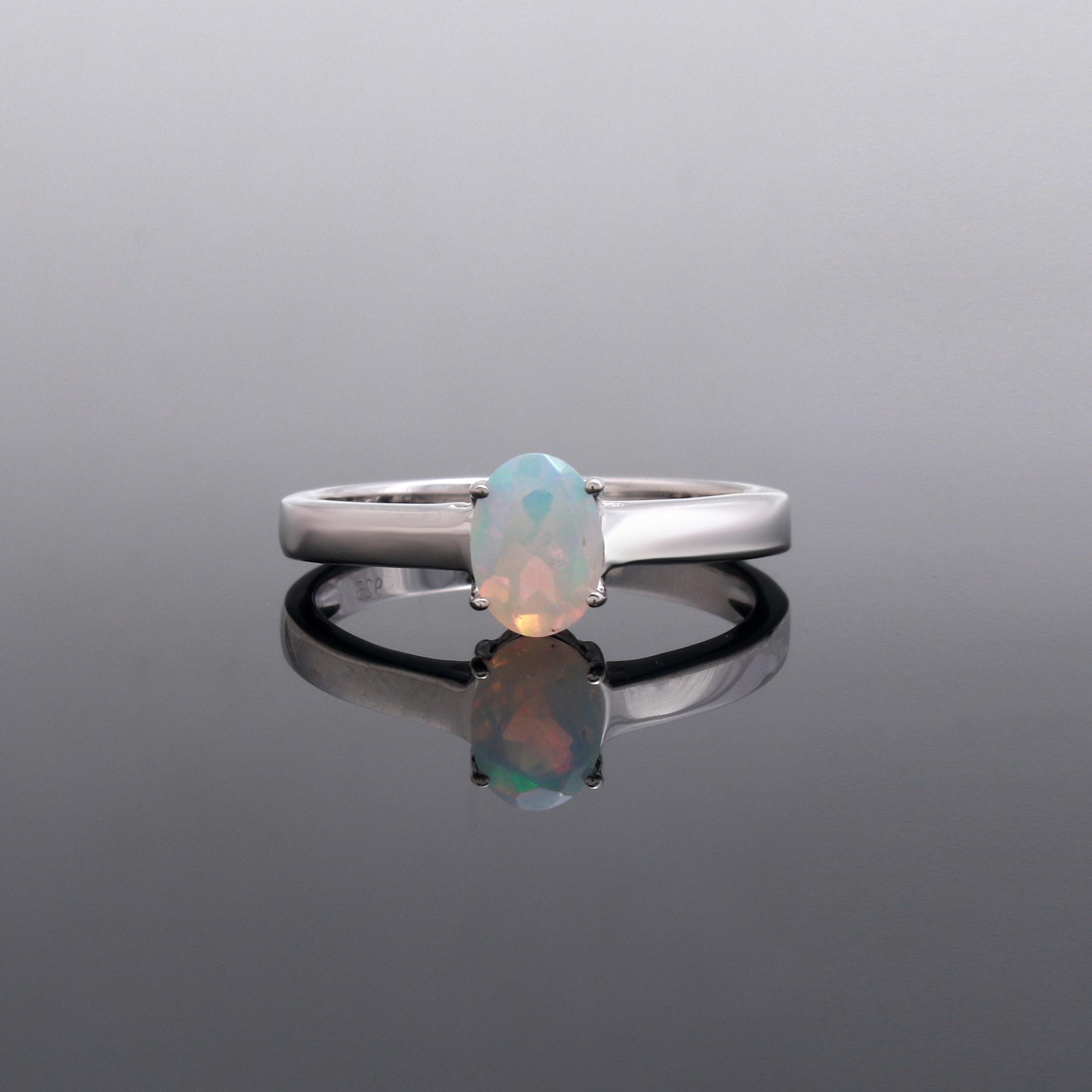 Ethiopian Opal Solitaire Ring