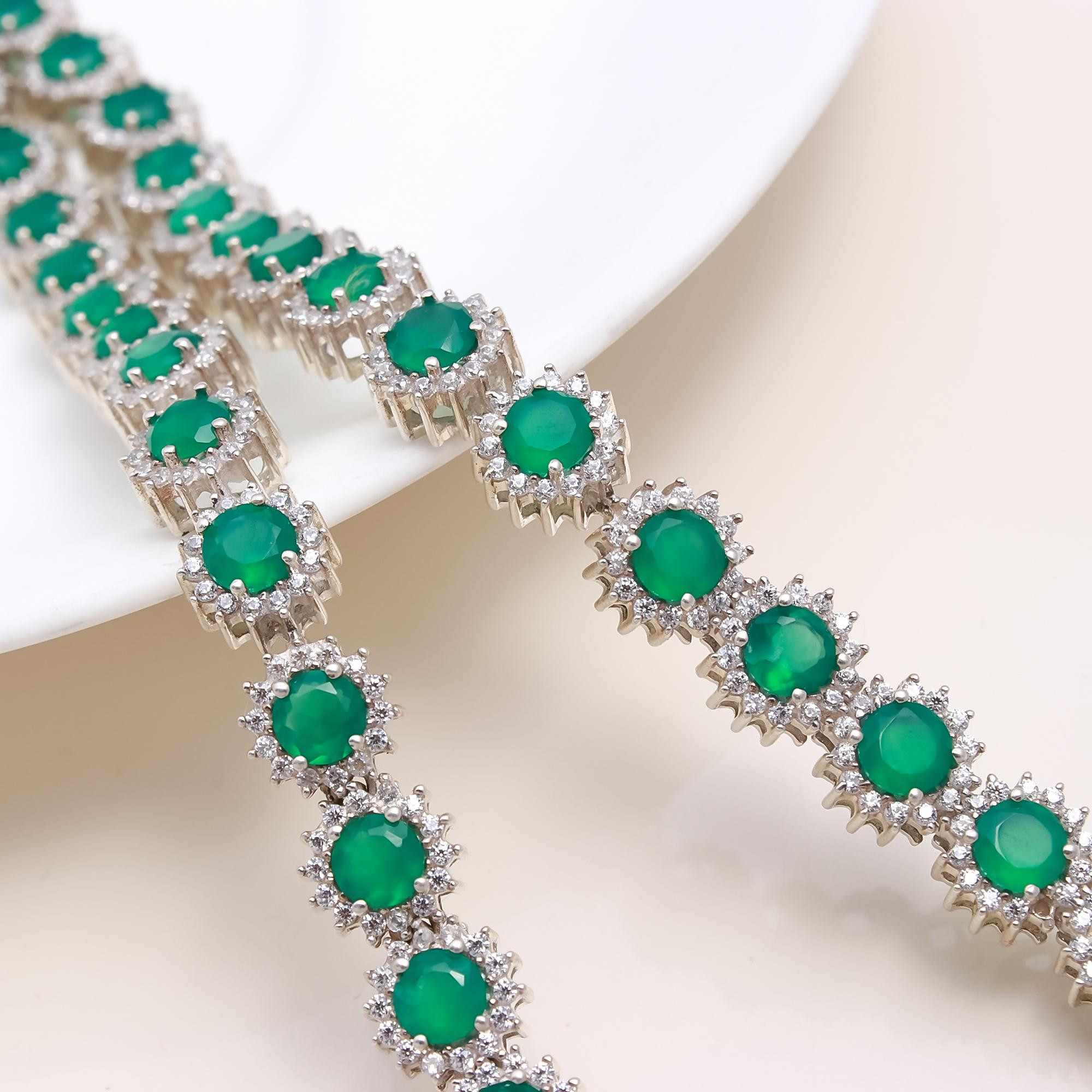 Green Onyx Tennis Necklace