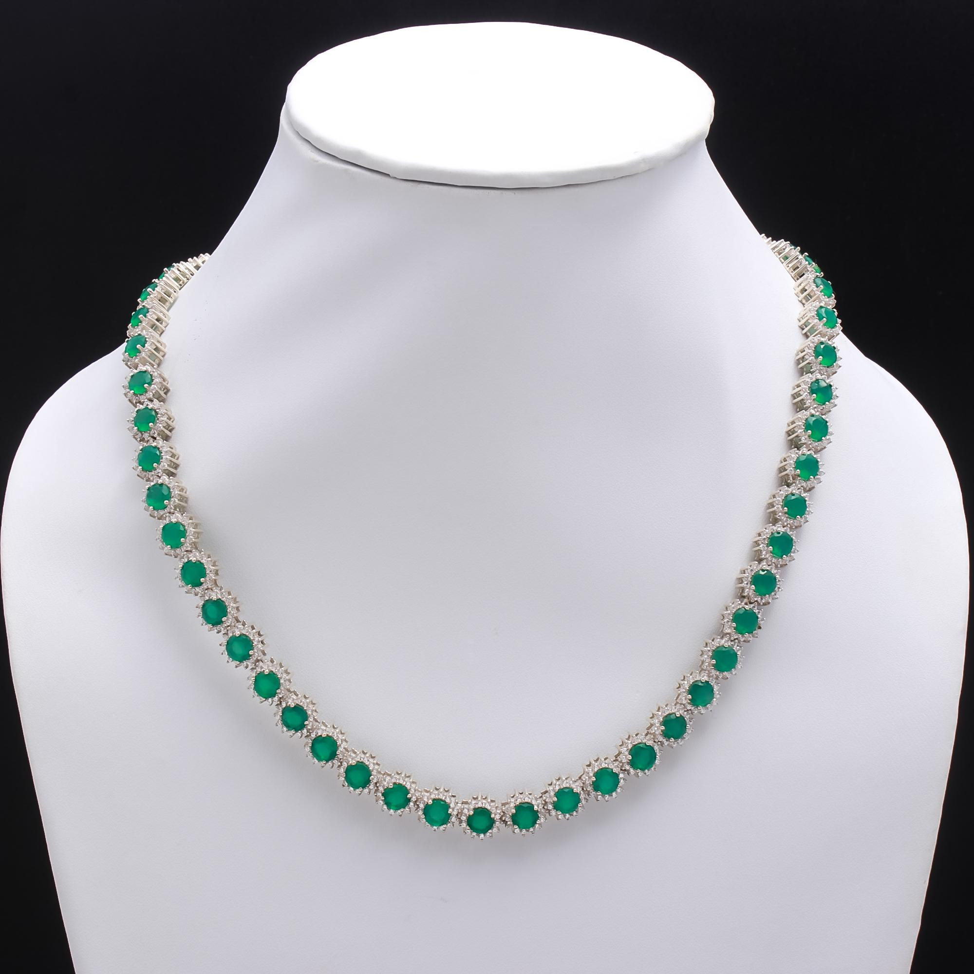 Green Onyx Tennis Necklace
