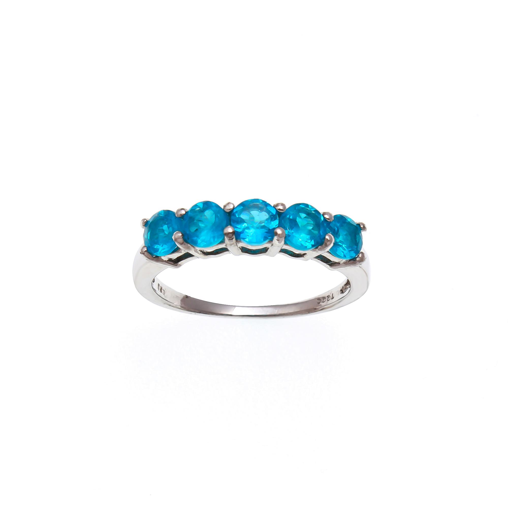 Neon Apatite Five Stone Ring