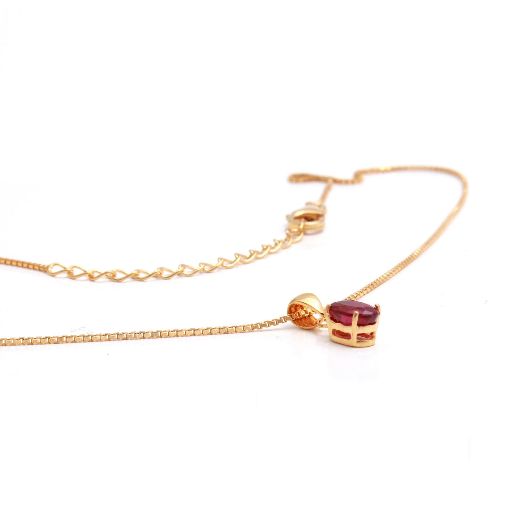 Ruby Solitaire Pendant With Chain