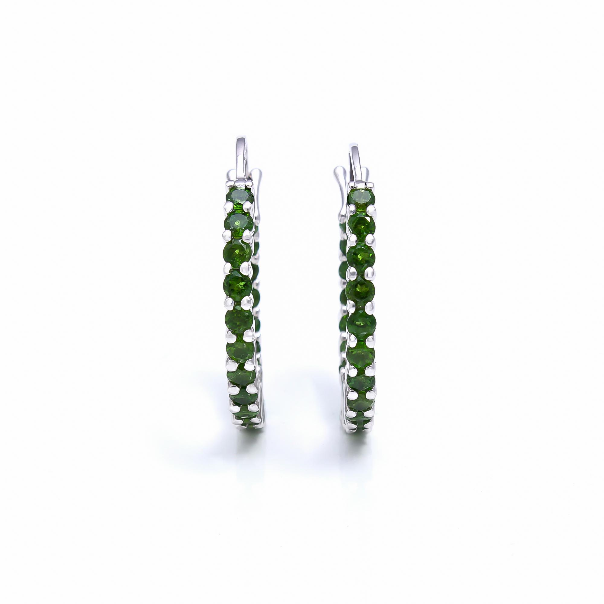 Tsavorite Garnet Hoop Earrings