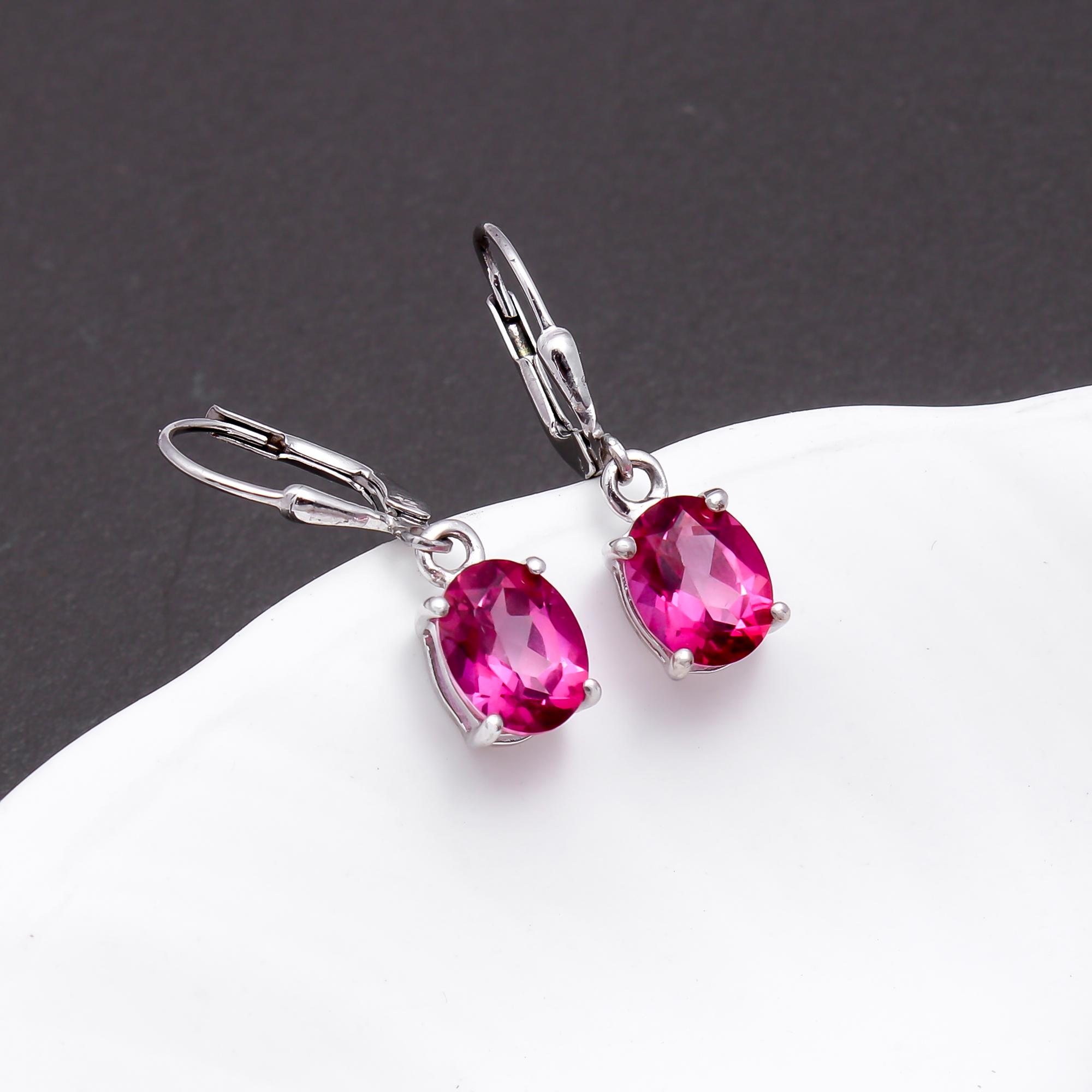 Red Garnet Lever Back Earrings