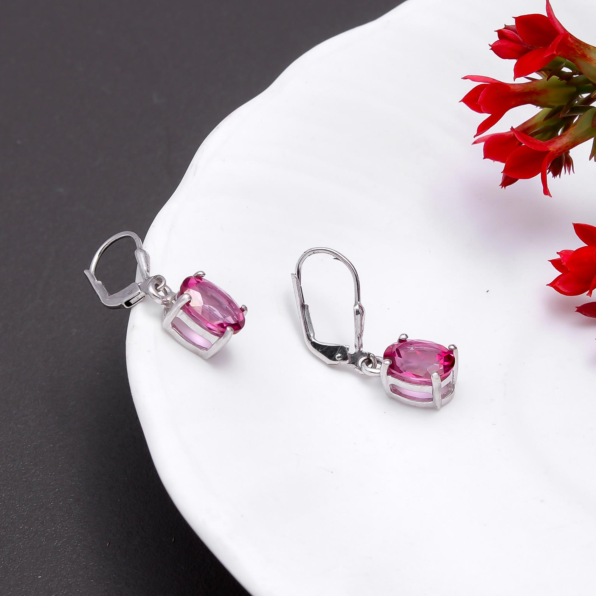 Red Garnet Lever Back Earrings