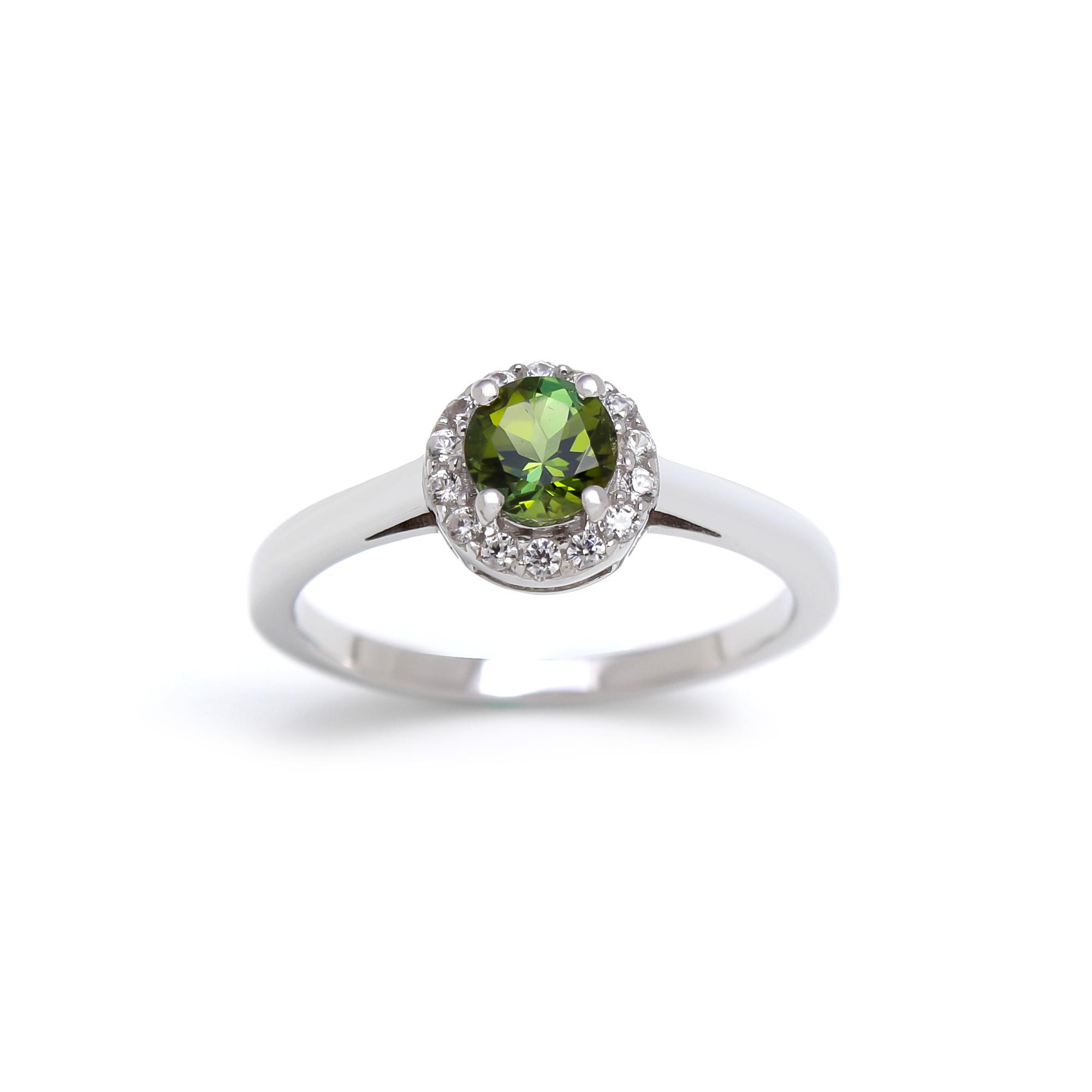 Green Tourmaline Engagement Ring