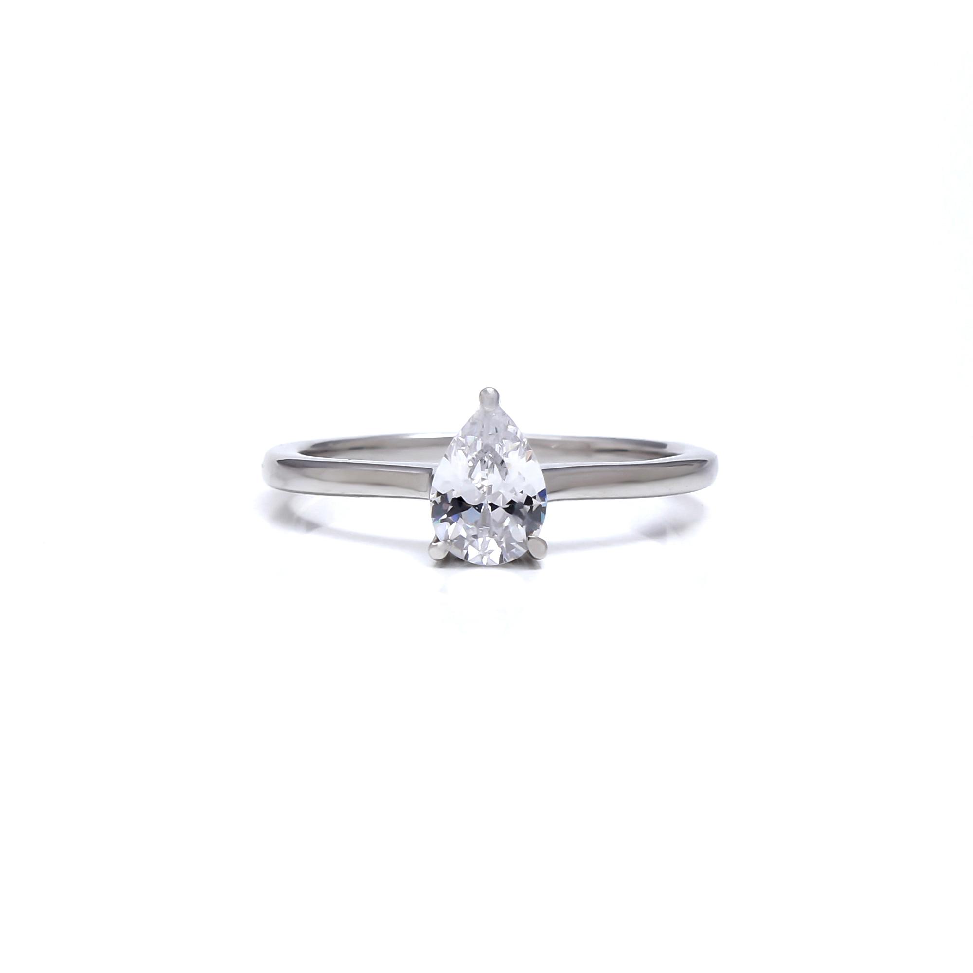 Lab Grown Diamond Pear Solitaire Ring