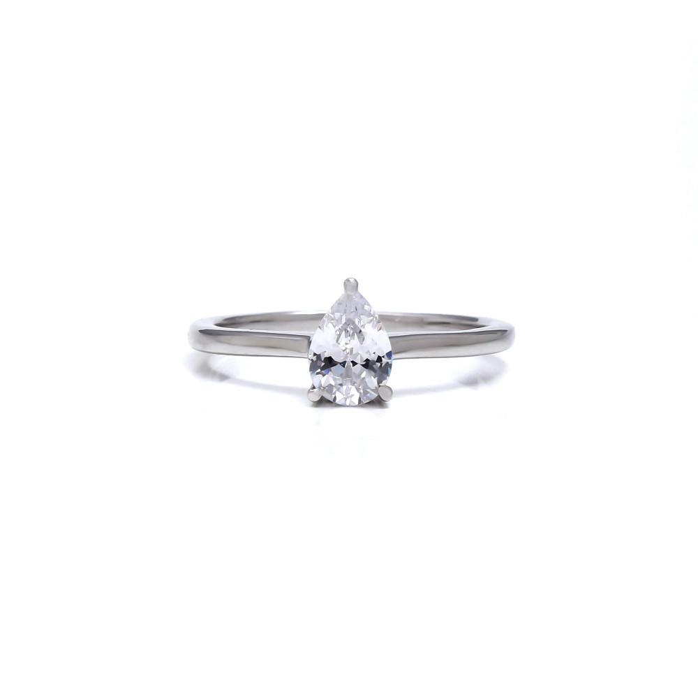 Image of Lab Grown Diamond Pear Solitaire Ring