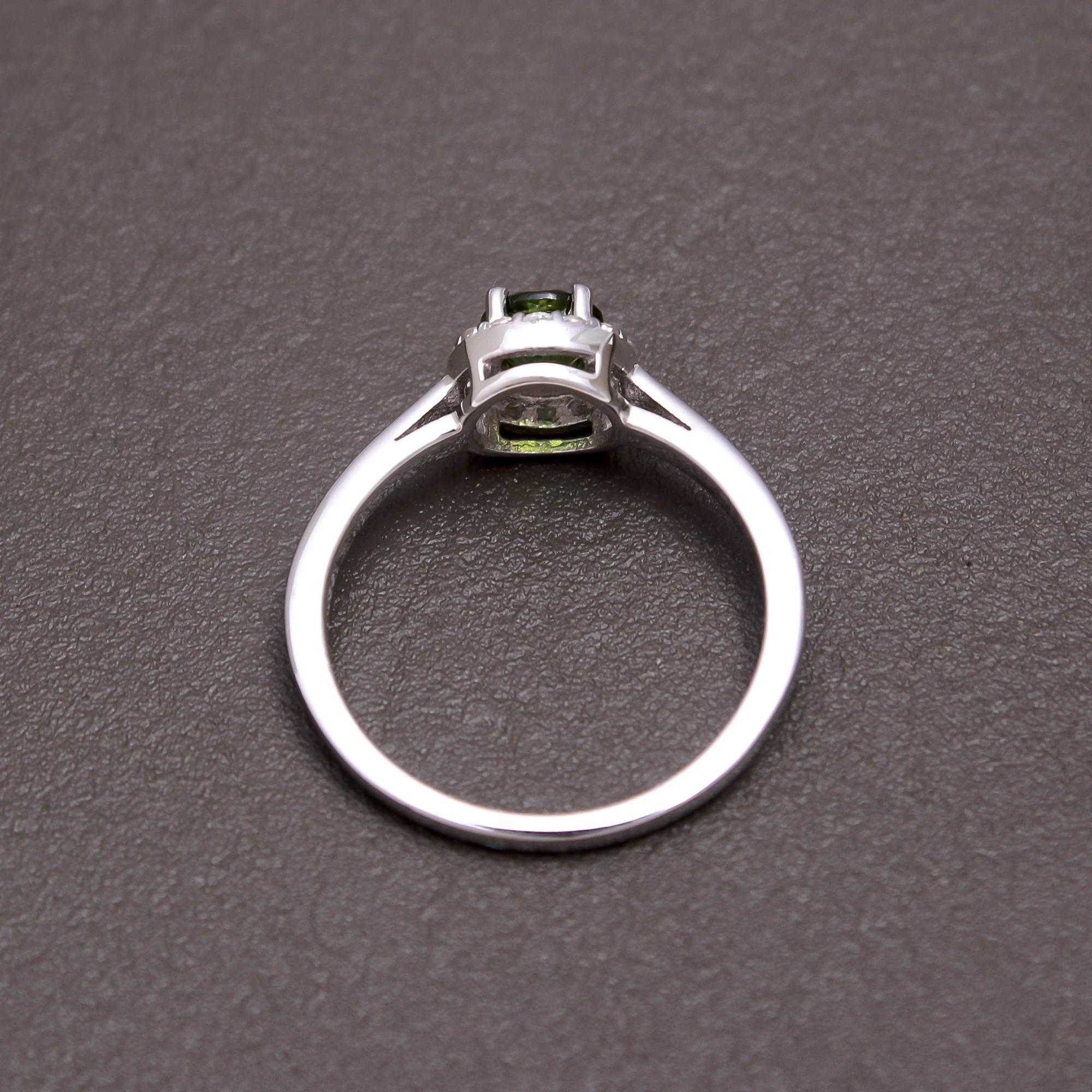 Green Tourmaline Engagement Ring
