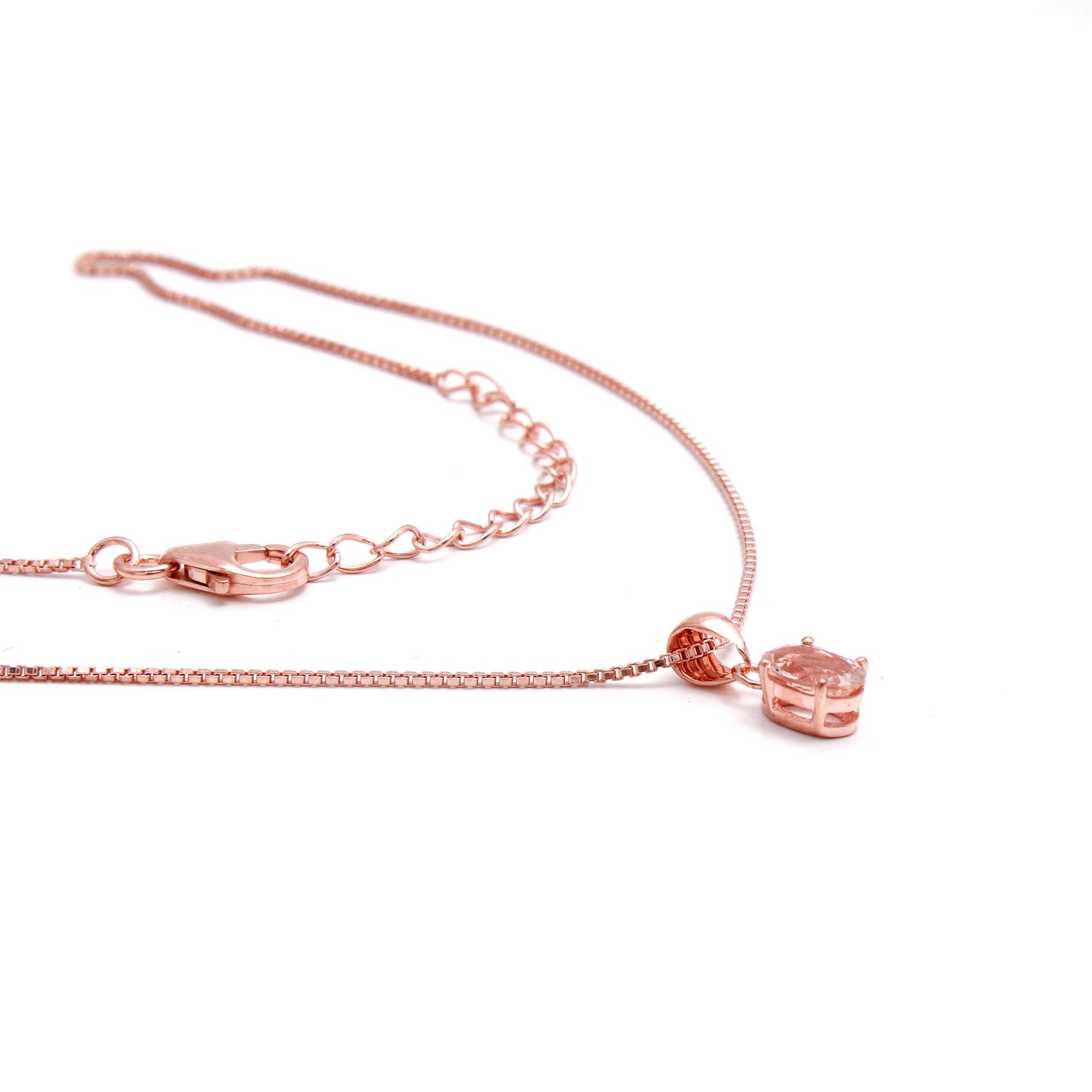Morganite Solitaire Pendant With Chain