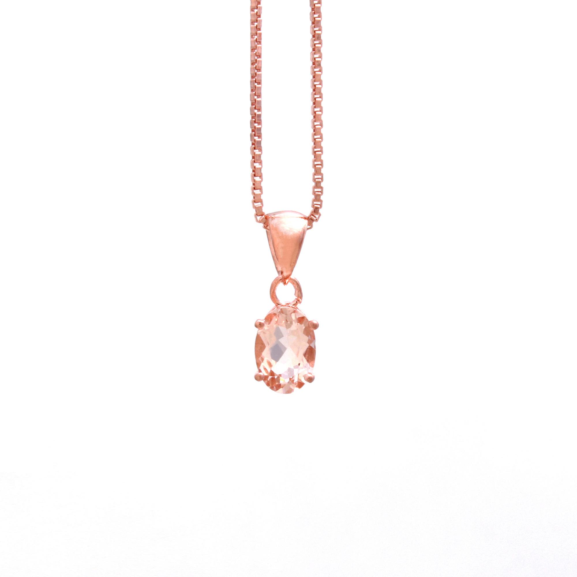 Morganite Solitaire Pendant With Chain