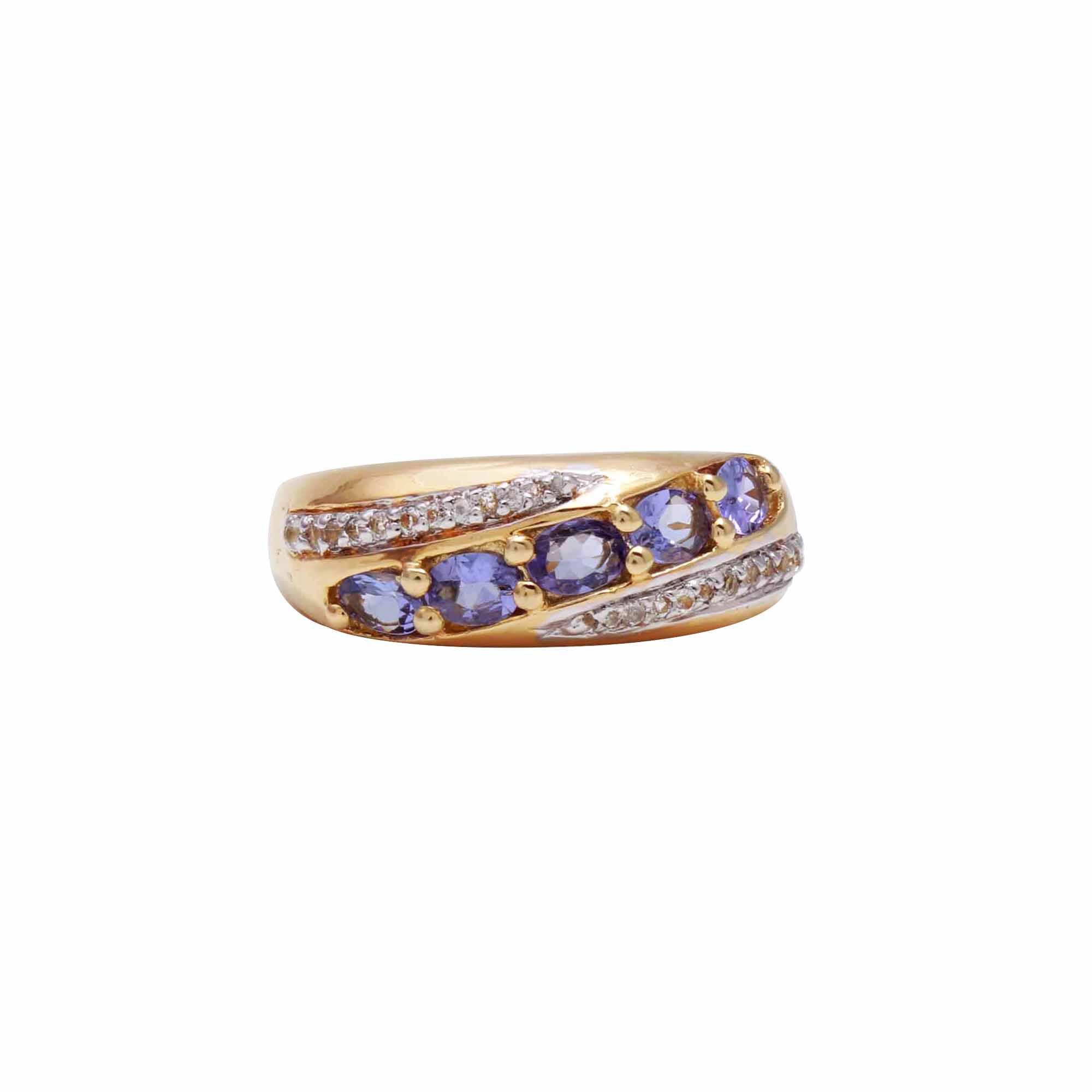 Tanzanite Band With Natural White Zircon