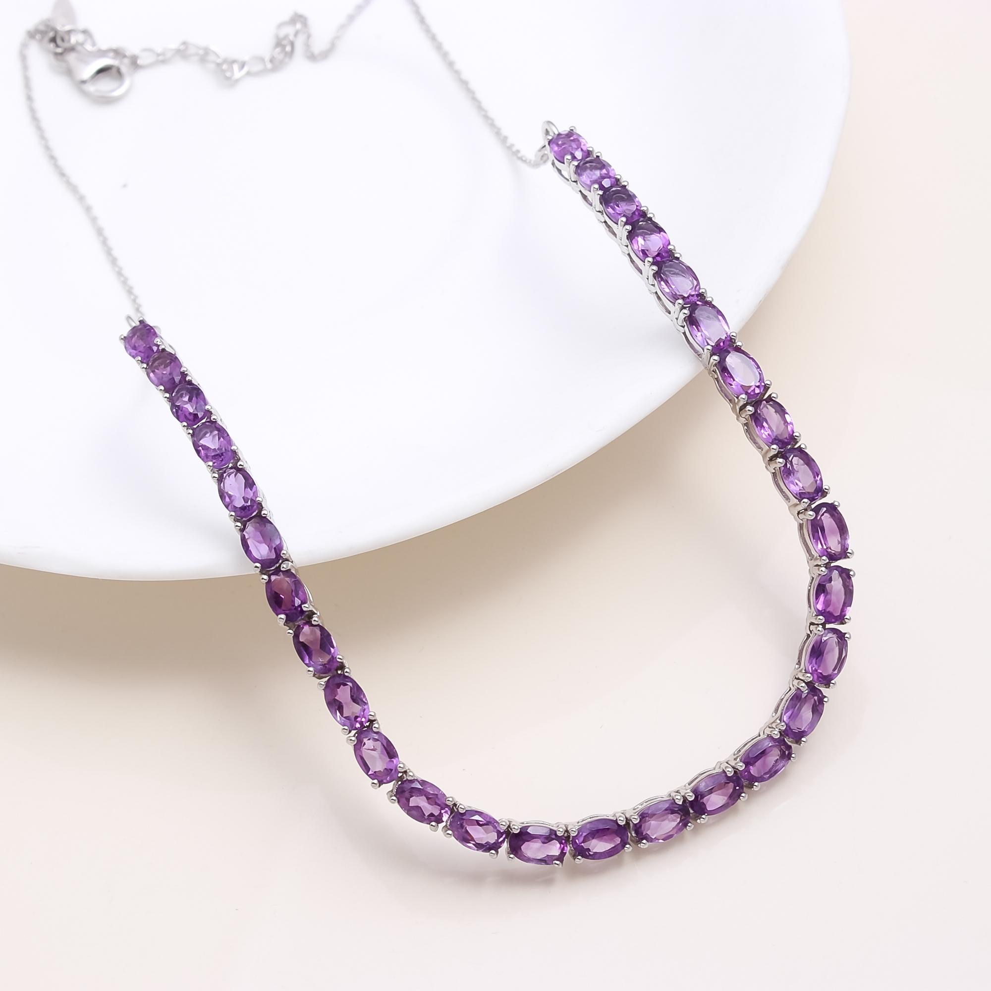 Amethyst Half Tennis Bracelet